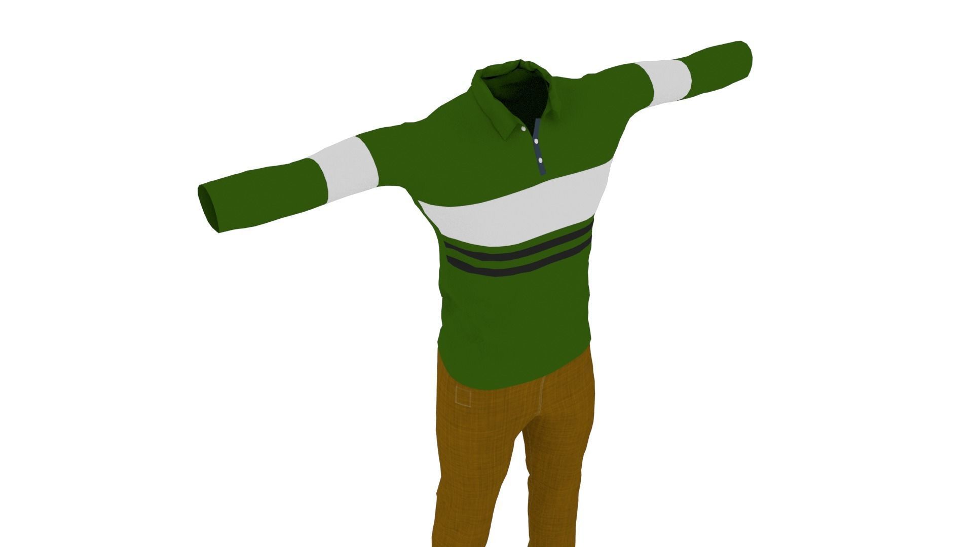 Man Outfit Low-poly 3D model_4