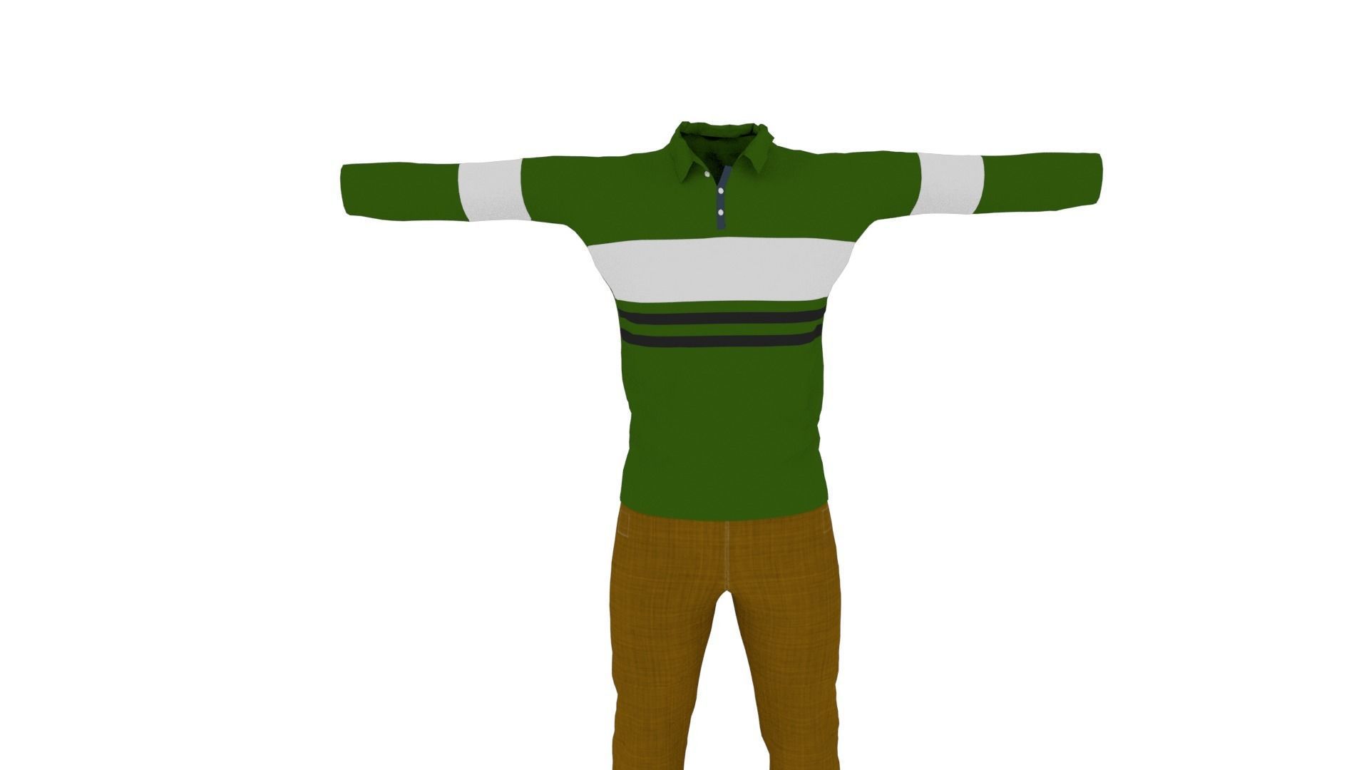 Man Outfit Low-poly 3D model_2