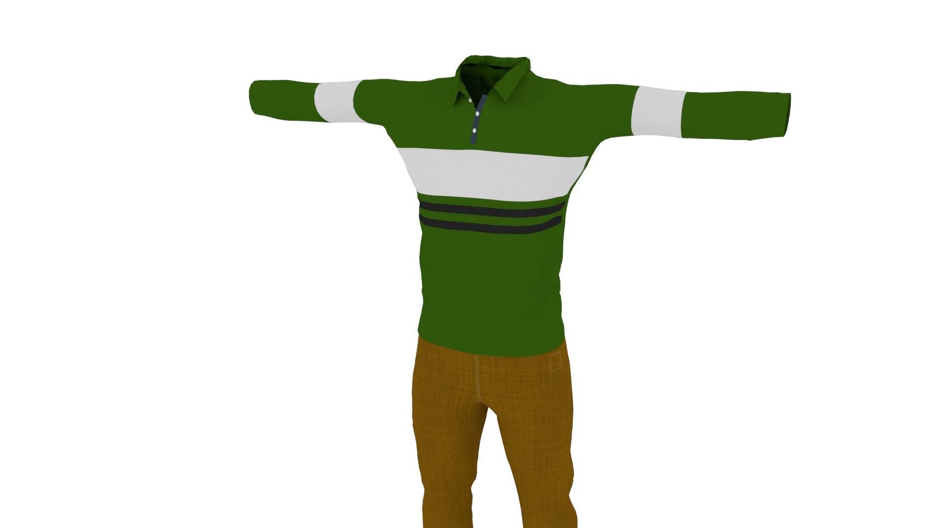 Man Outfit Low-poly 3D model_1