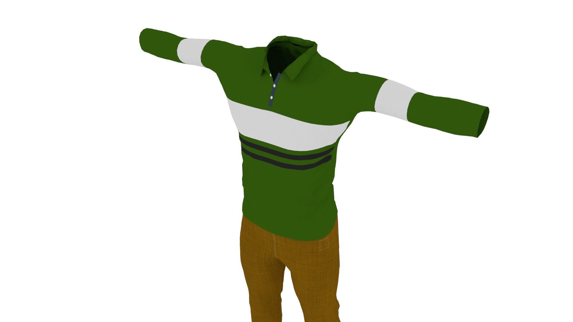 Man Outfit Low-poly 3D model_3