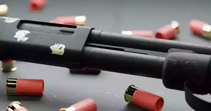 Shotgun Mossberg 590 Low-poly 3D model