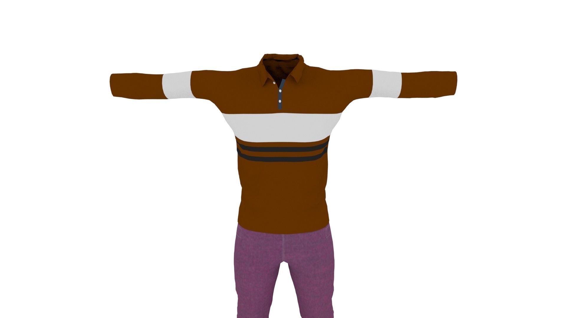 Man Outfit Low-poly 3D model_5