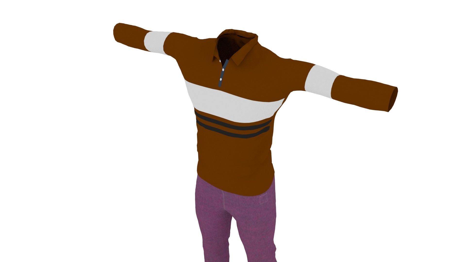Man Outfit Low-poly 3D model_3
