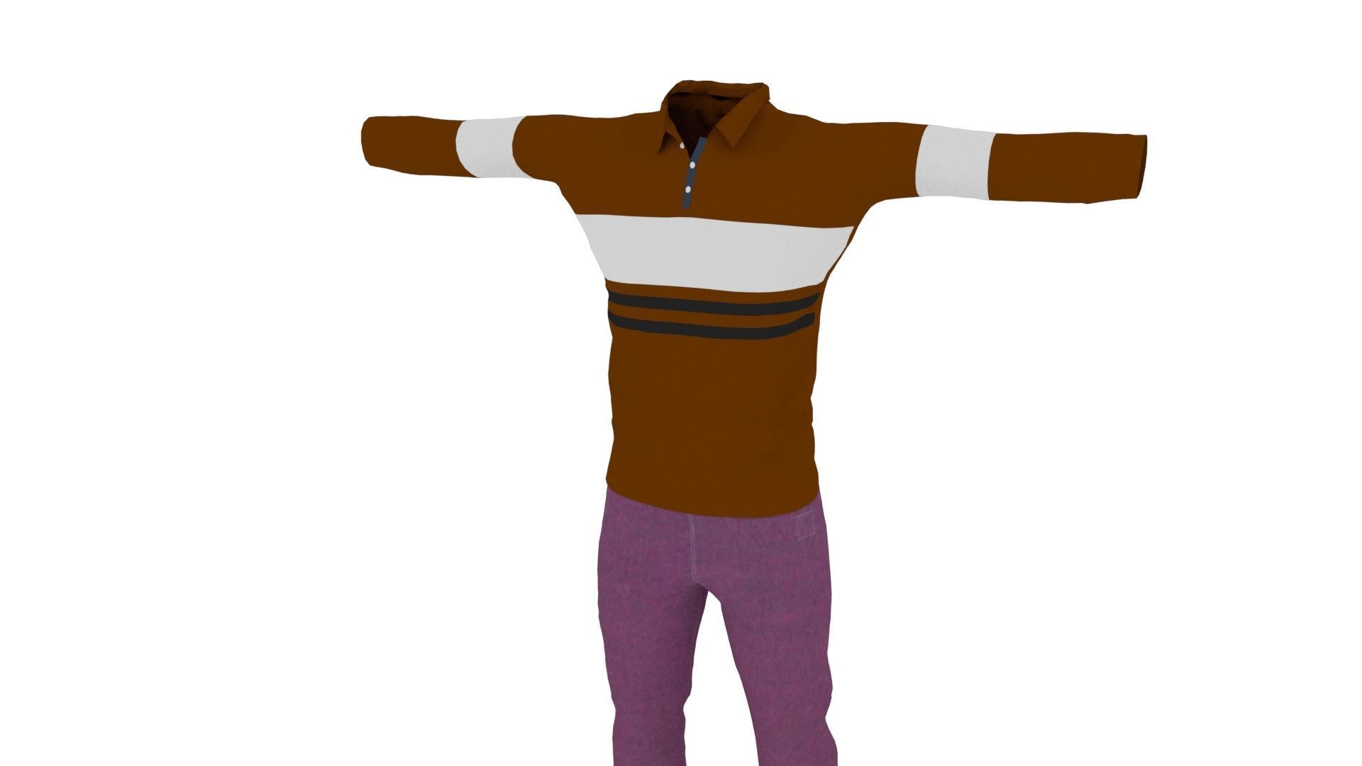 Man Outfit Low-poly 3D model_2