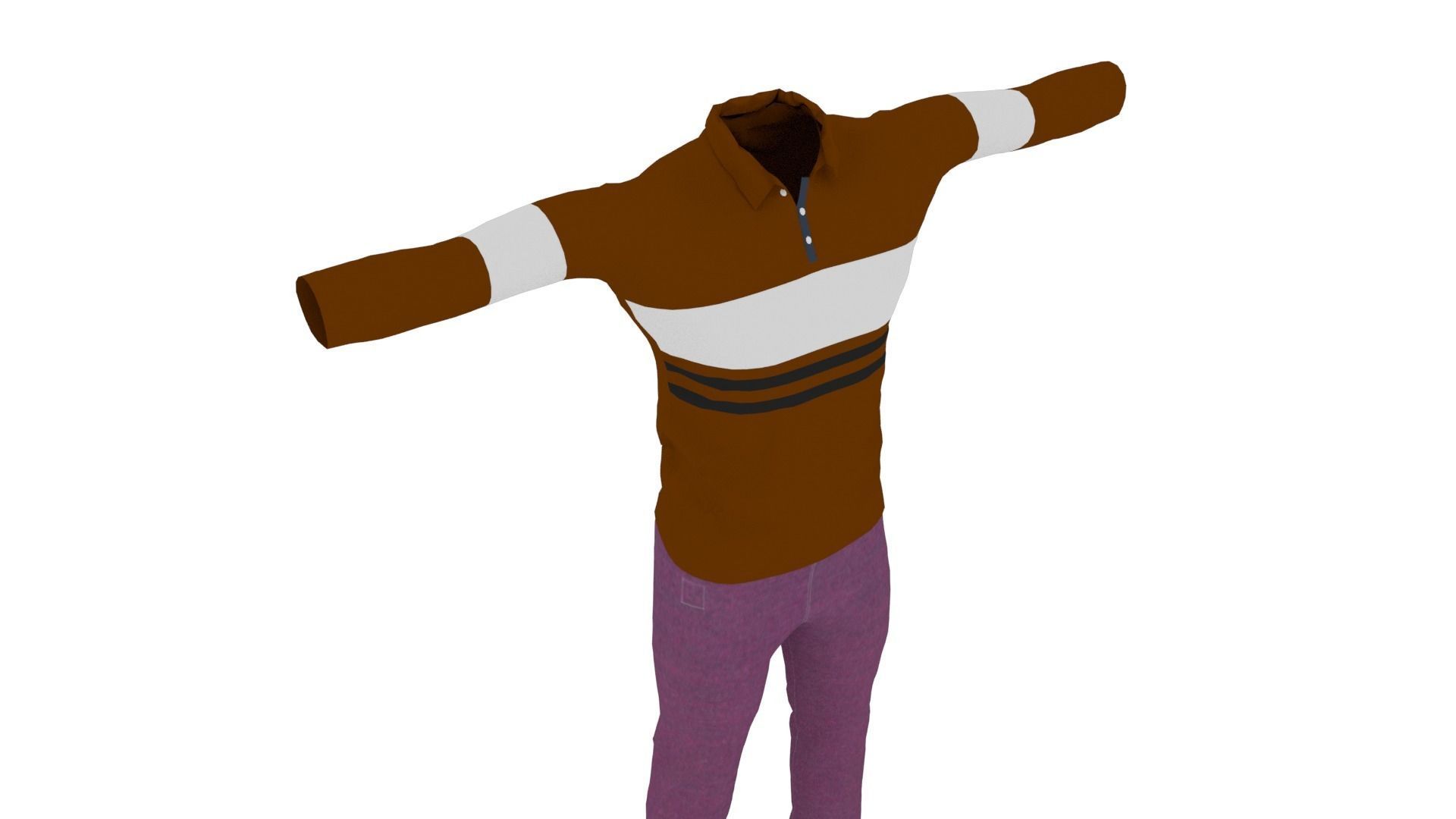 Man Outfit Low-poly 3D model_4
