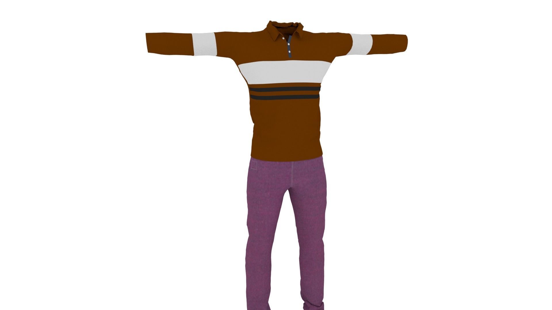 Man Outfit Low-poly 3D model_1