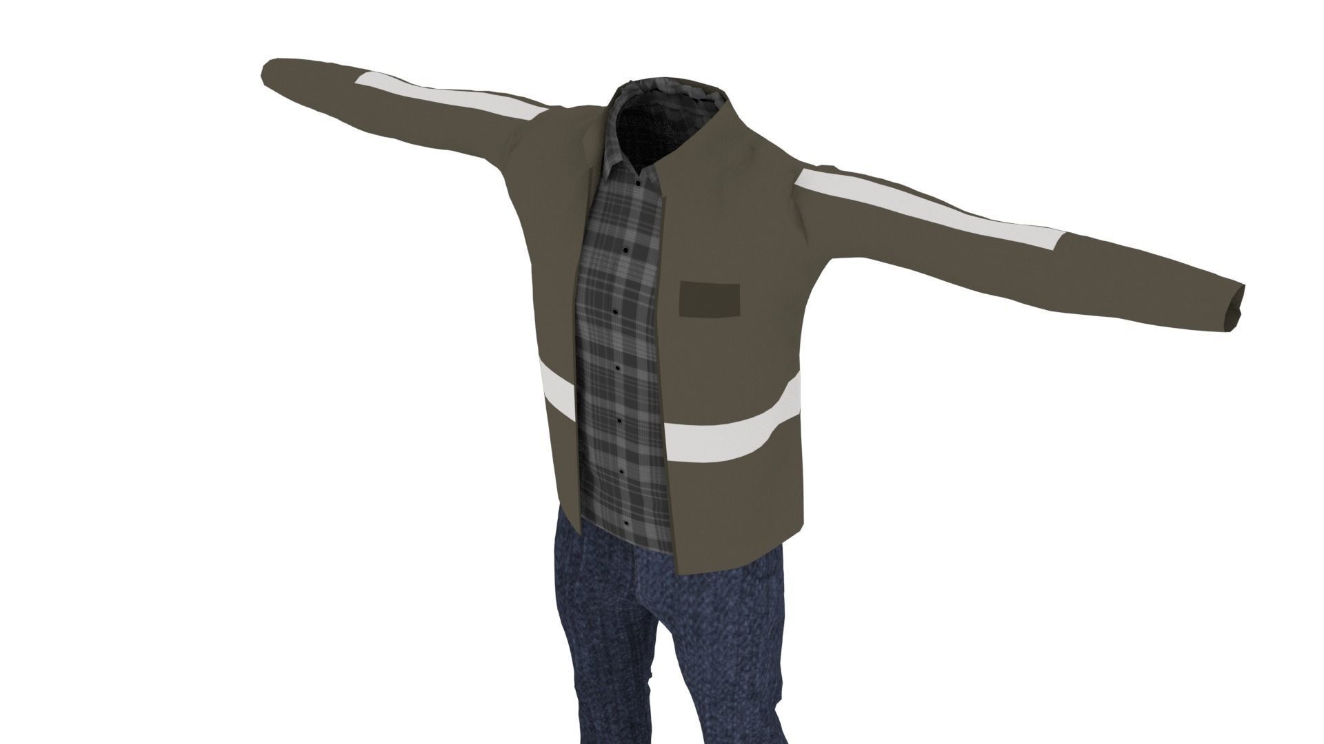 Man Outfit Low-poly 3D model_3