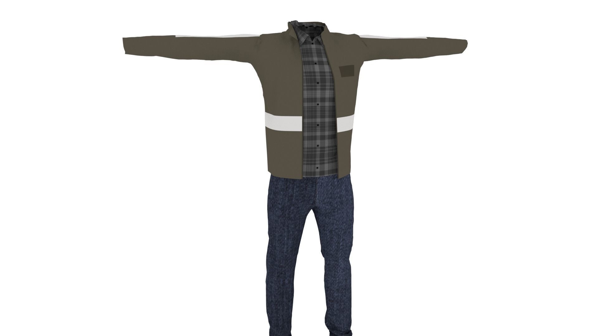 Man Outfit Low-poly 3D model_1