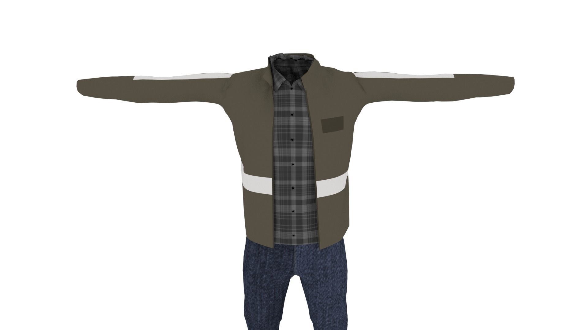 Man Outfit Low-poly 3D model_5
