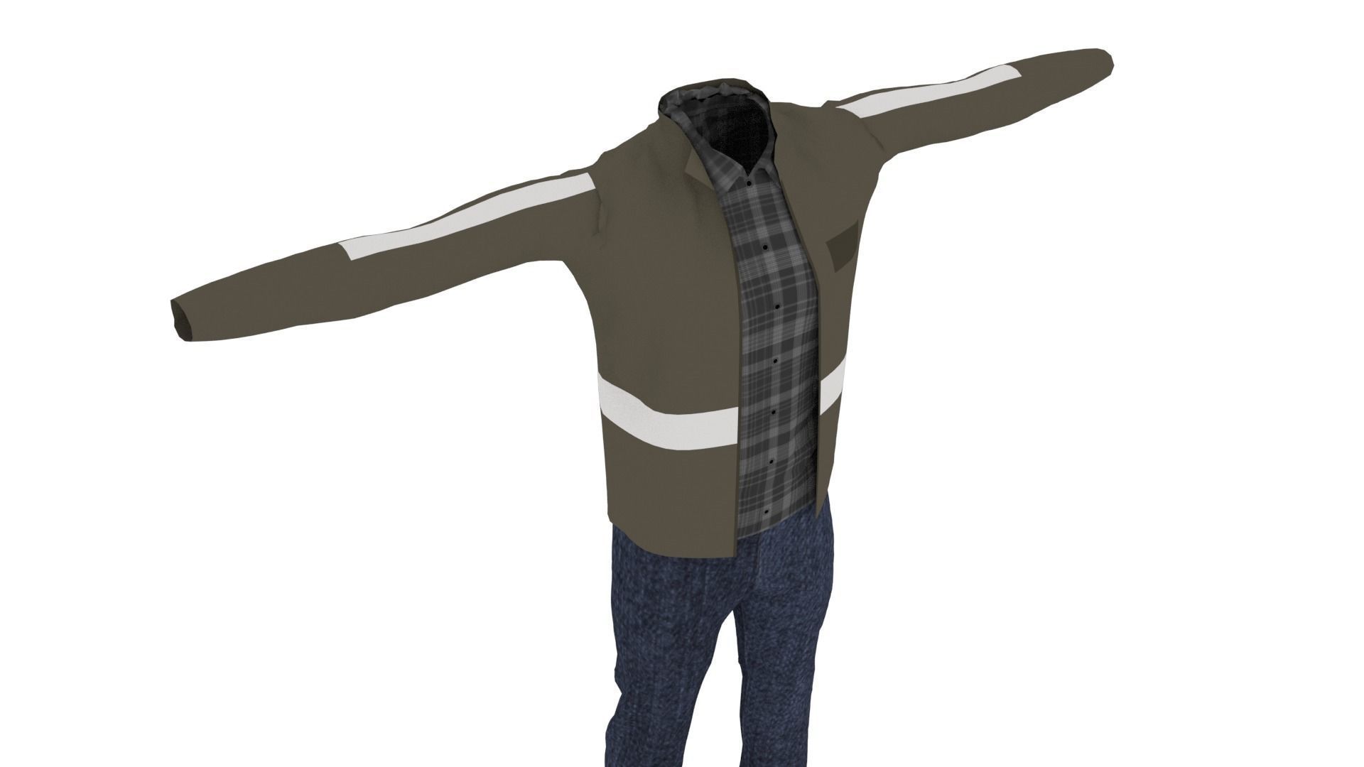 Man Outfit Low-poly 3D model_4