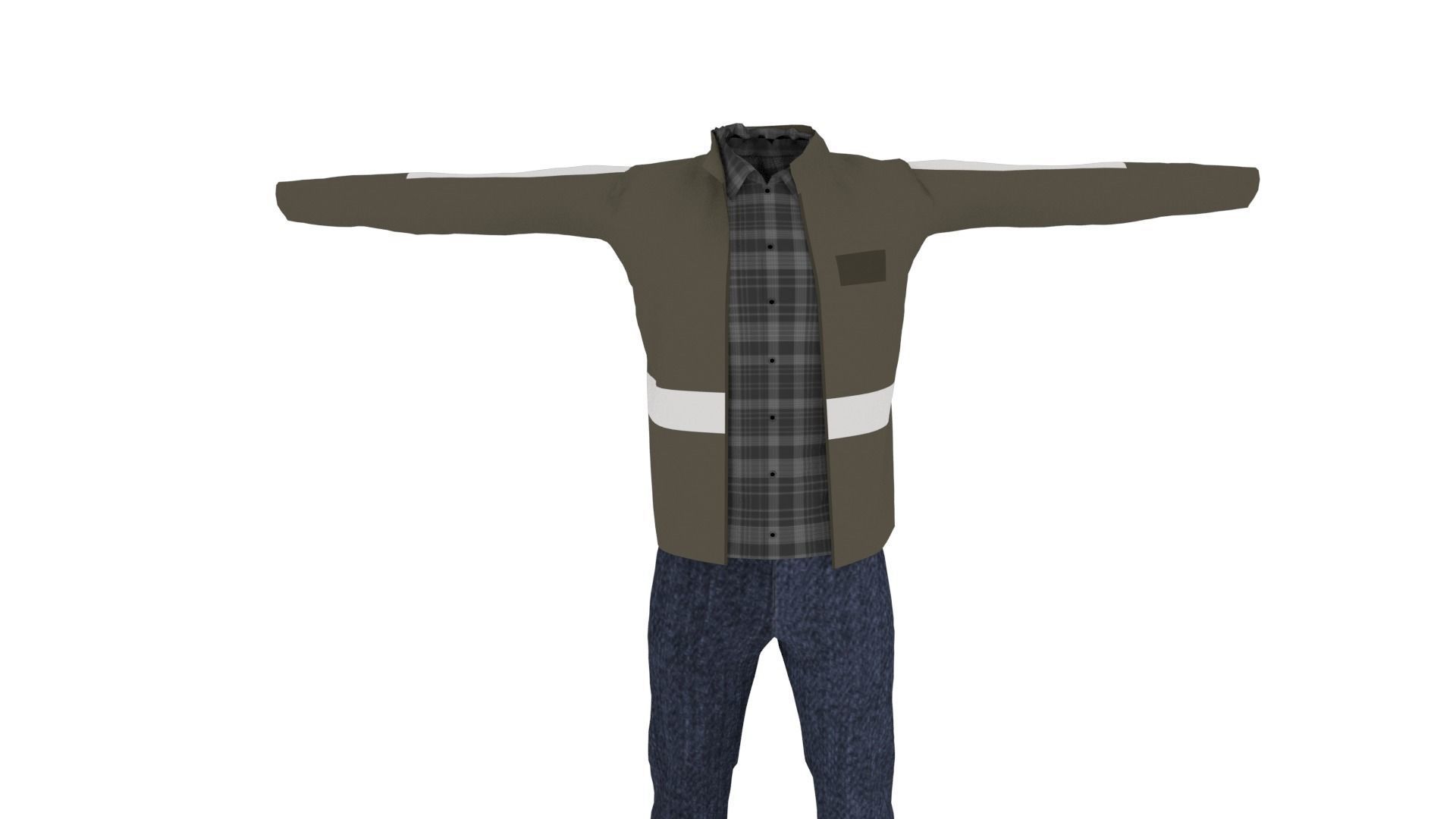 Man Outfit Low-poly 3D model_2