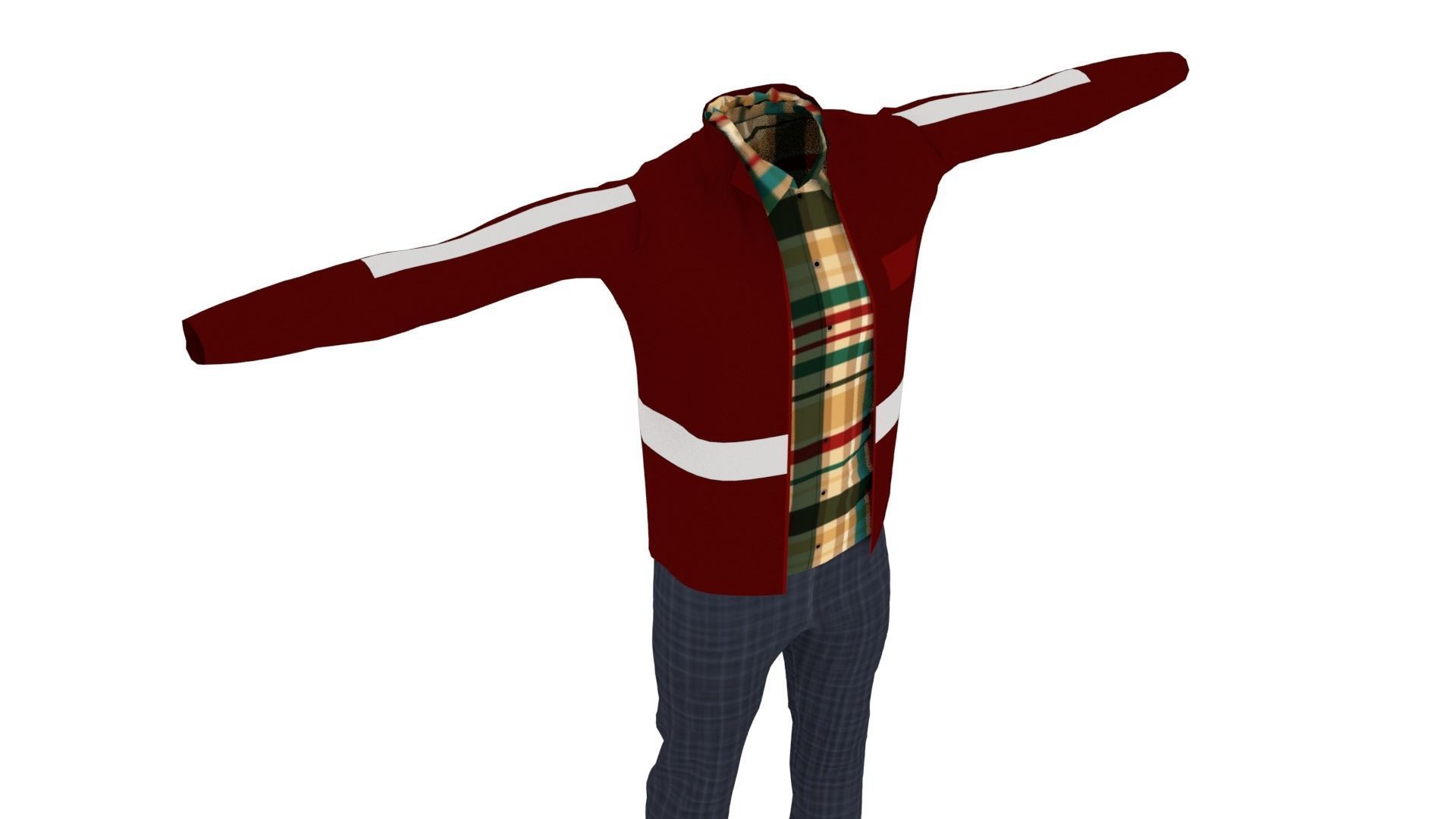 Man Outfit Low-poly 3D model_5