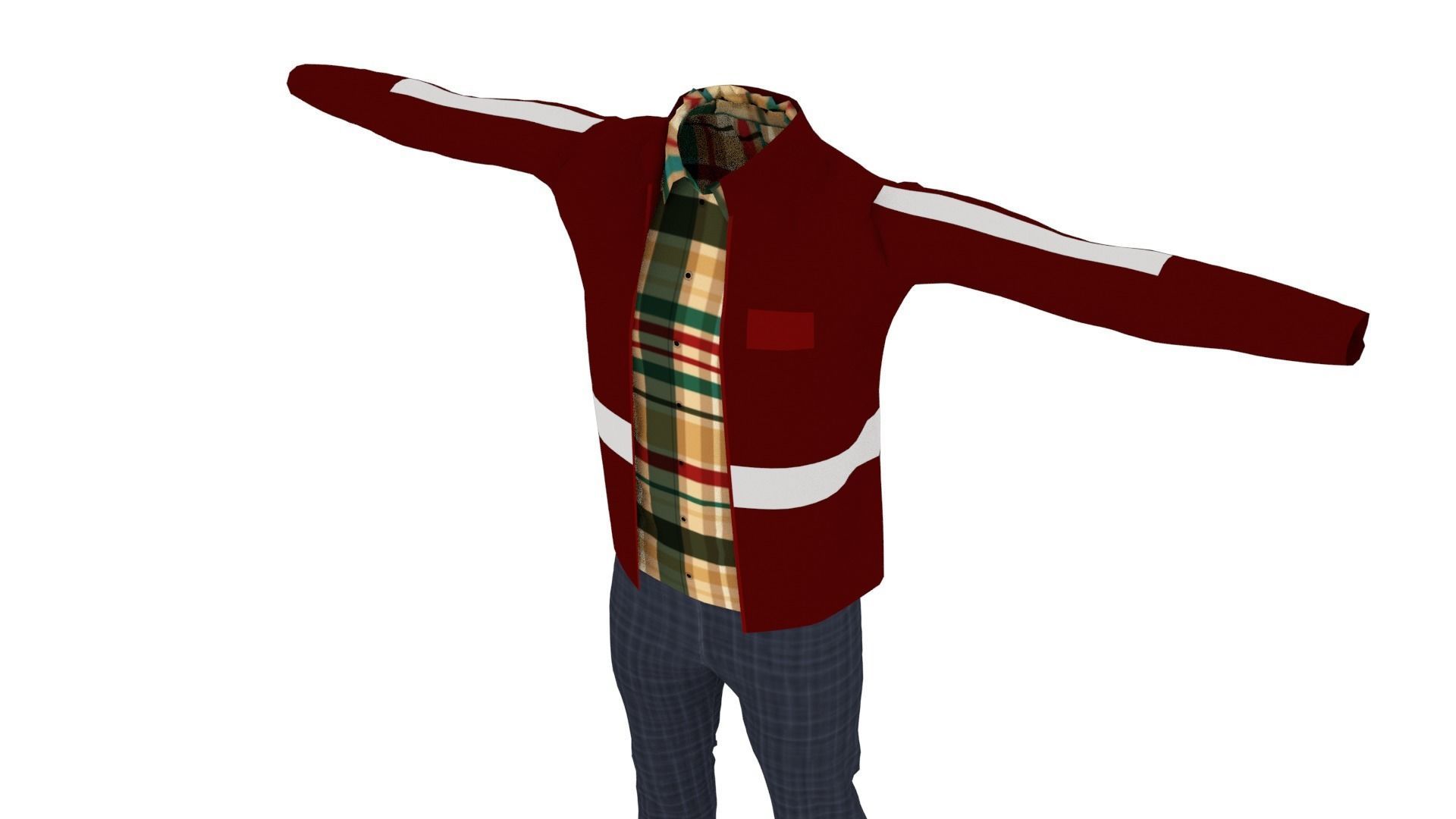 Man Outfit Low-poly 3D model_4