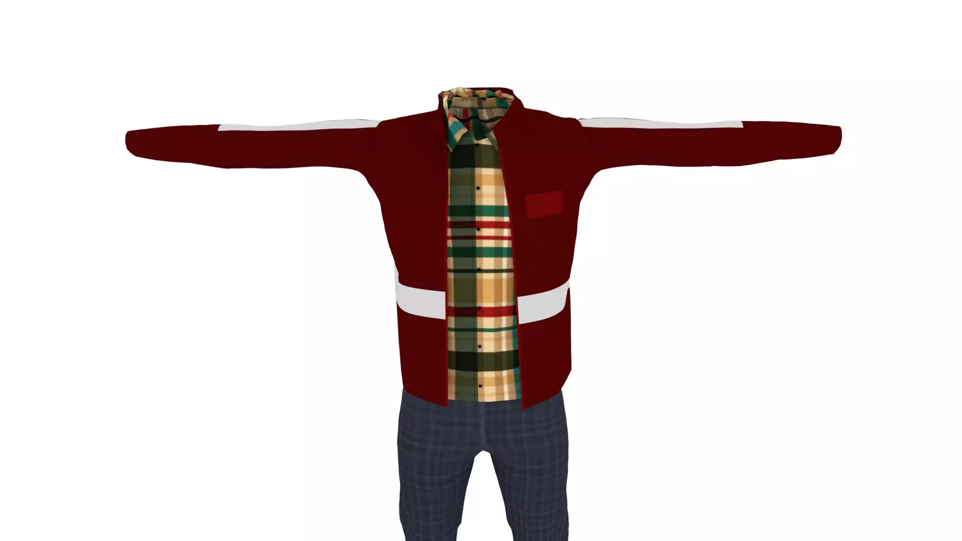 Man Outfit Low-poly 3D model_0