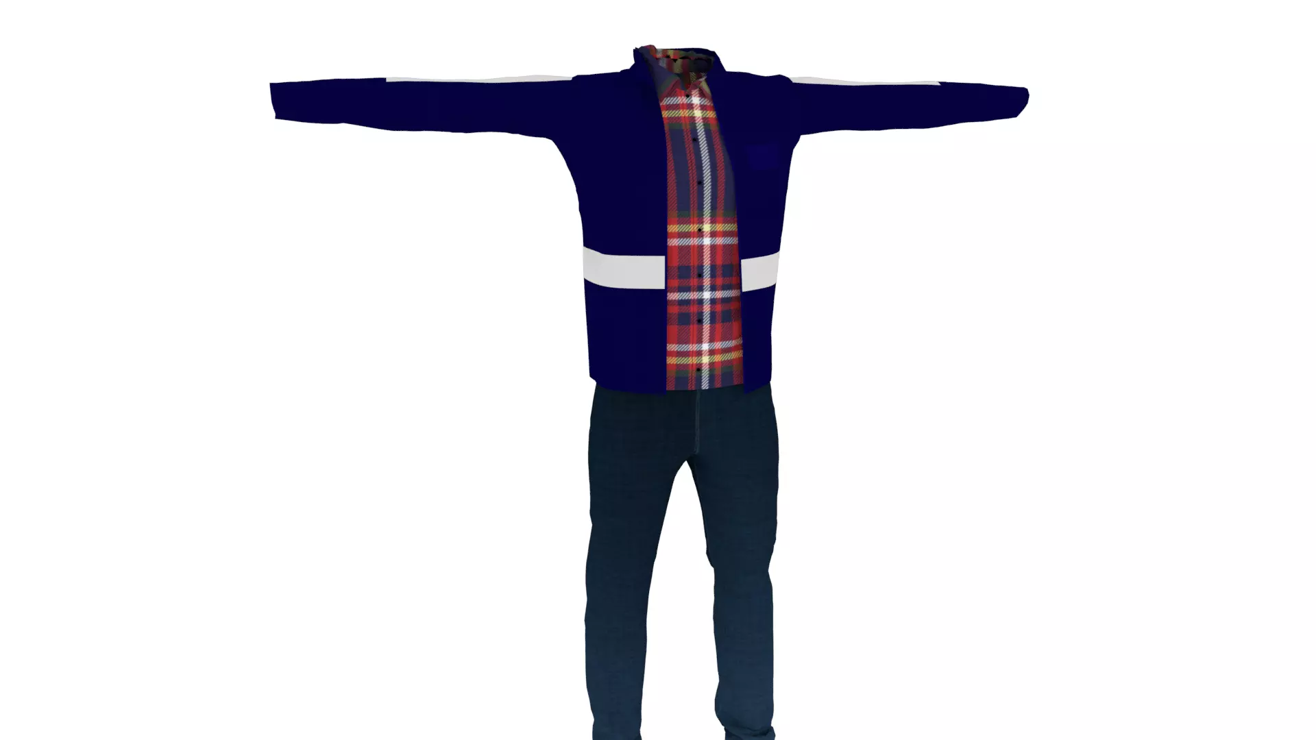 Man Outfit Low-poly 3D model_0