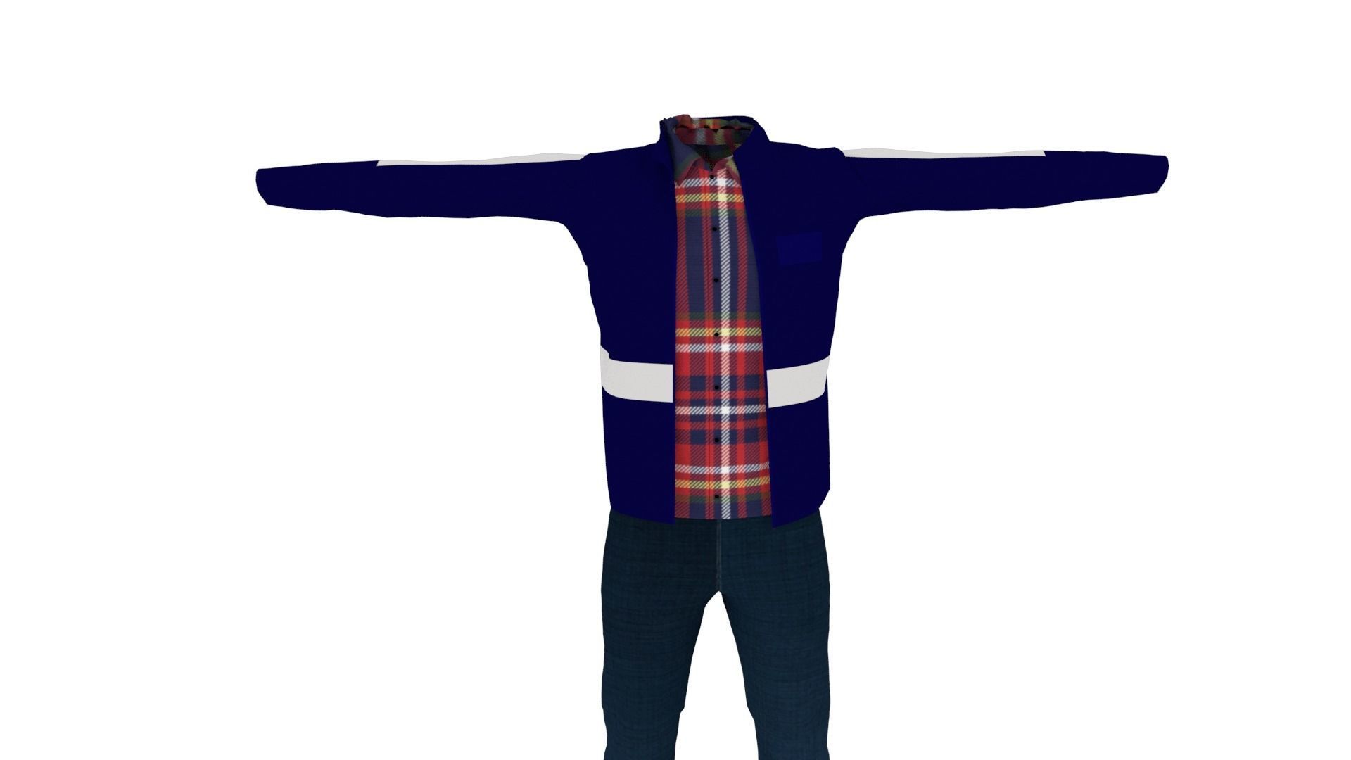 Man Outfit Low-poly 3D model_2