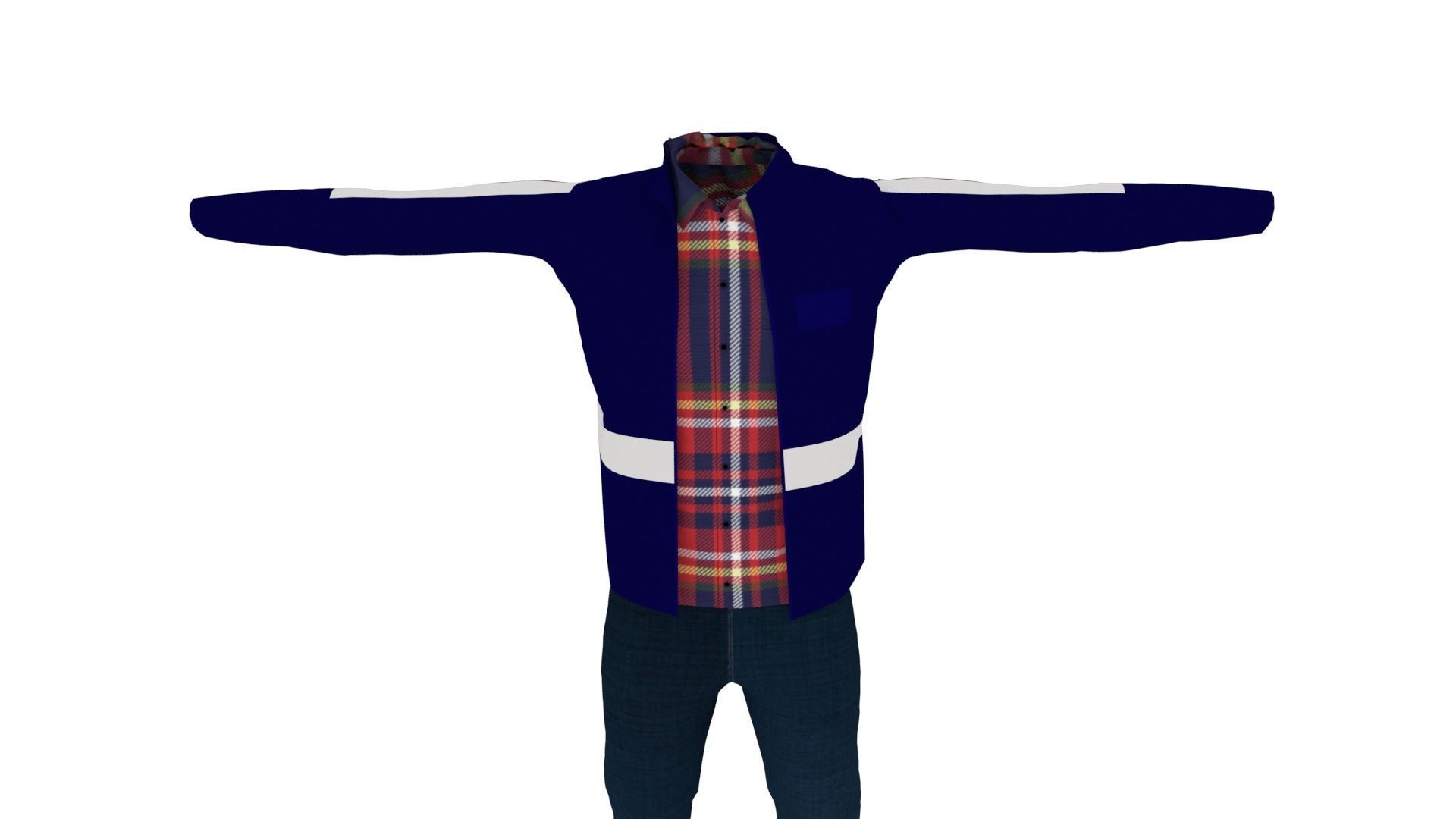Man Outfit Low-poly 3D model_5