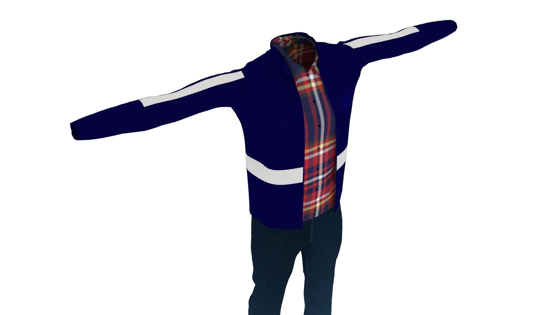 Man Outfit Low-poly 3D model_4