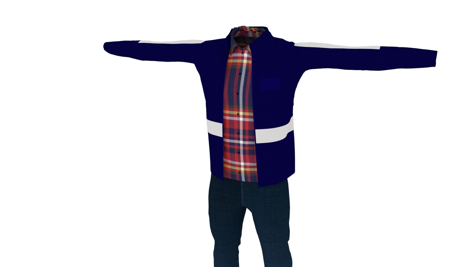 Man Outfit Low-poly 3D model_1