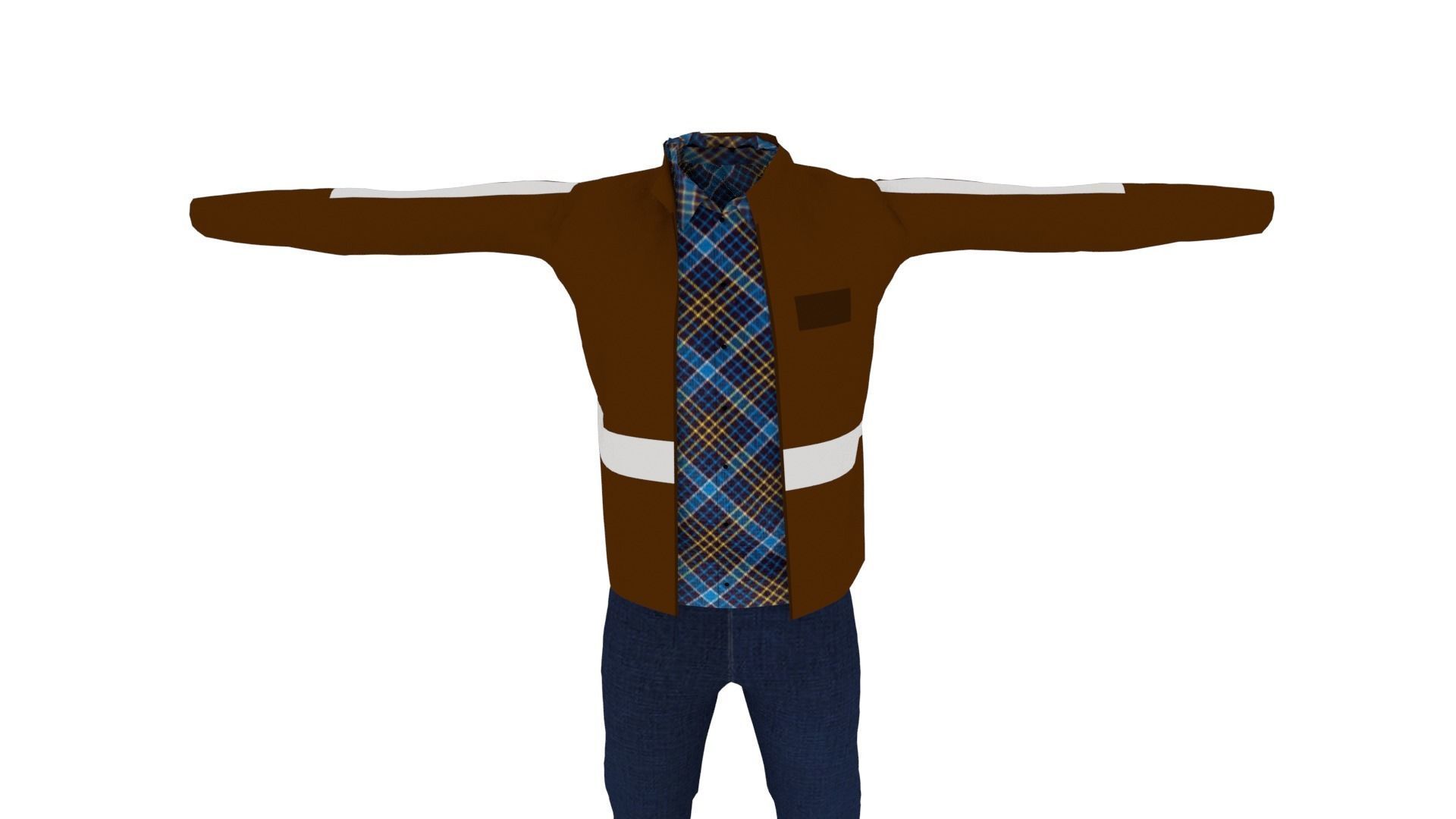 Man Outfit Low-poly 3D model_4