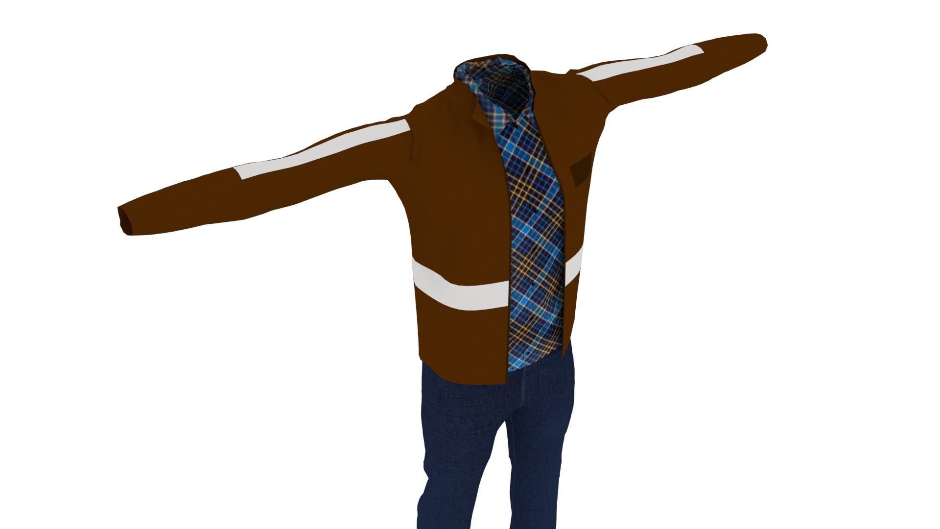 Man Outfit Low-poly 3D model_3