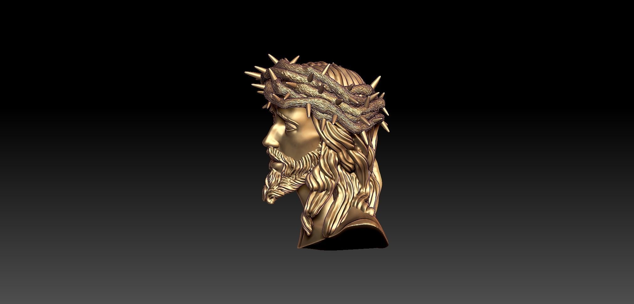 Jesus Head Pendant 3D print model_1