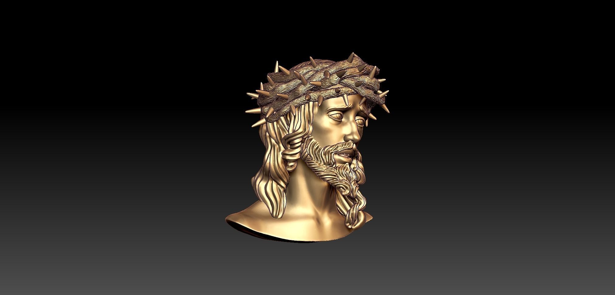 Jesus Head Pendant 3D print model_3