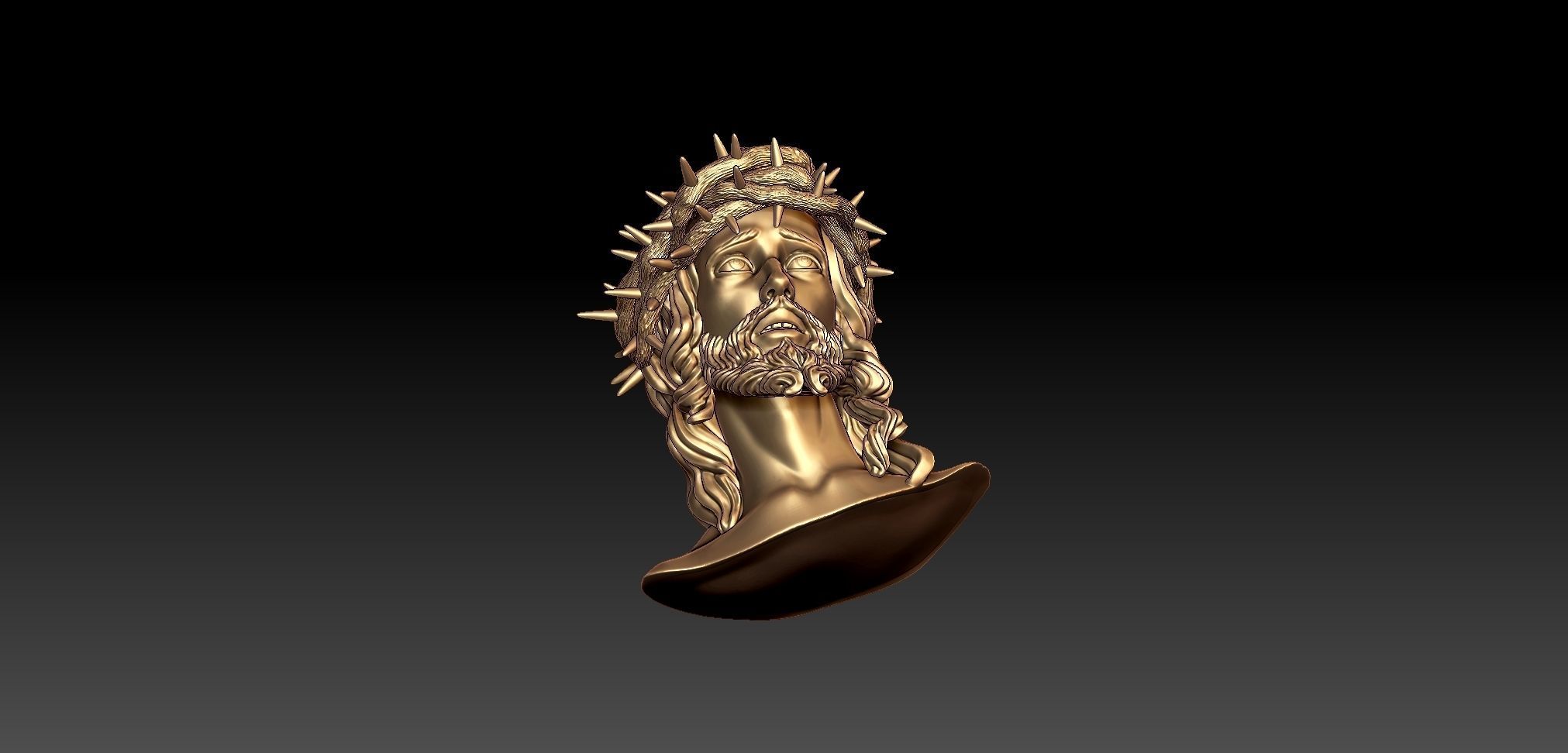 Jesus Head Pendant 3D print model_7