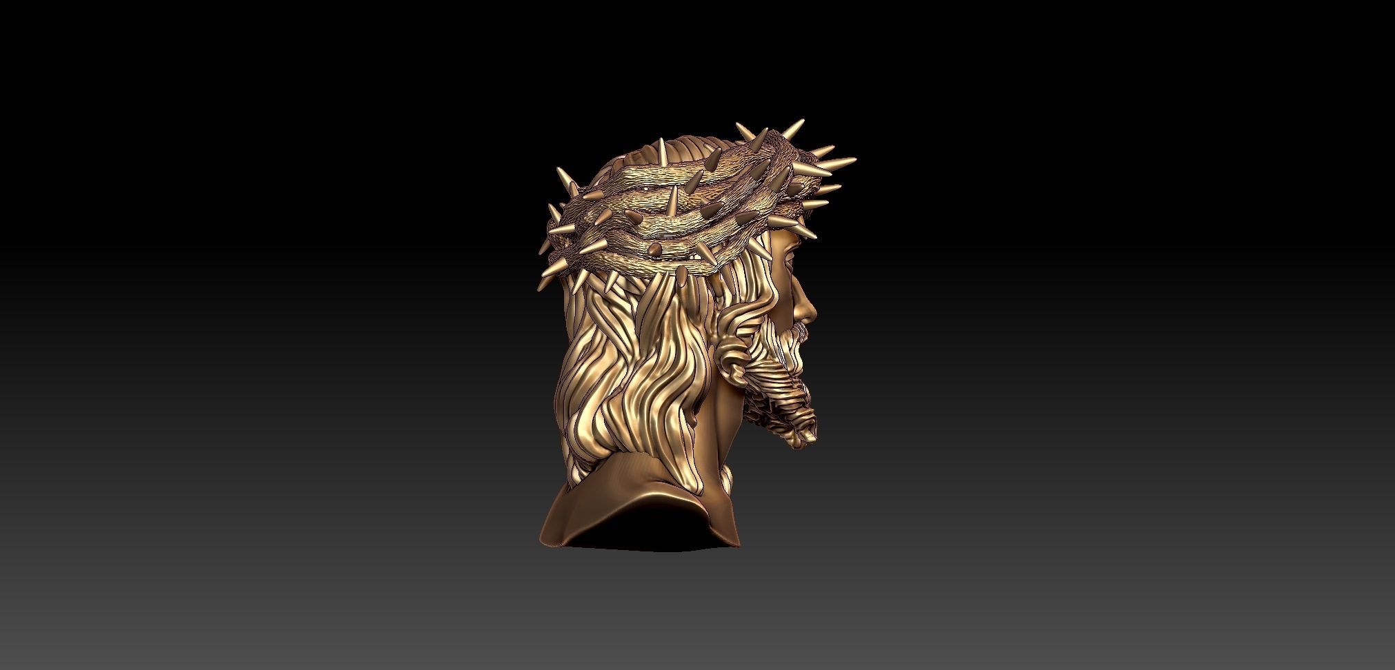 Jesus Head Pendant 3D print model_2