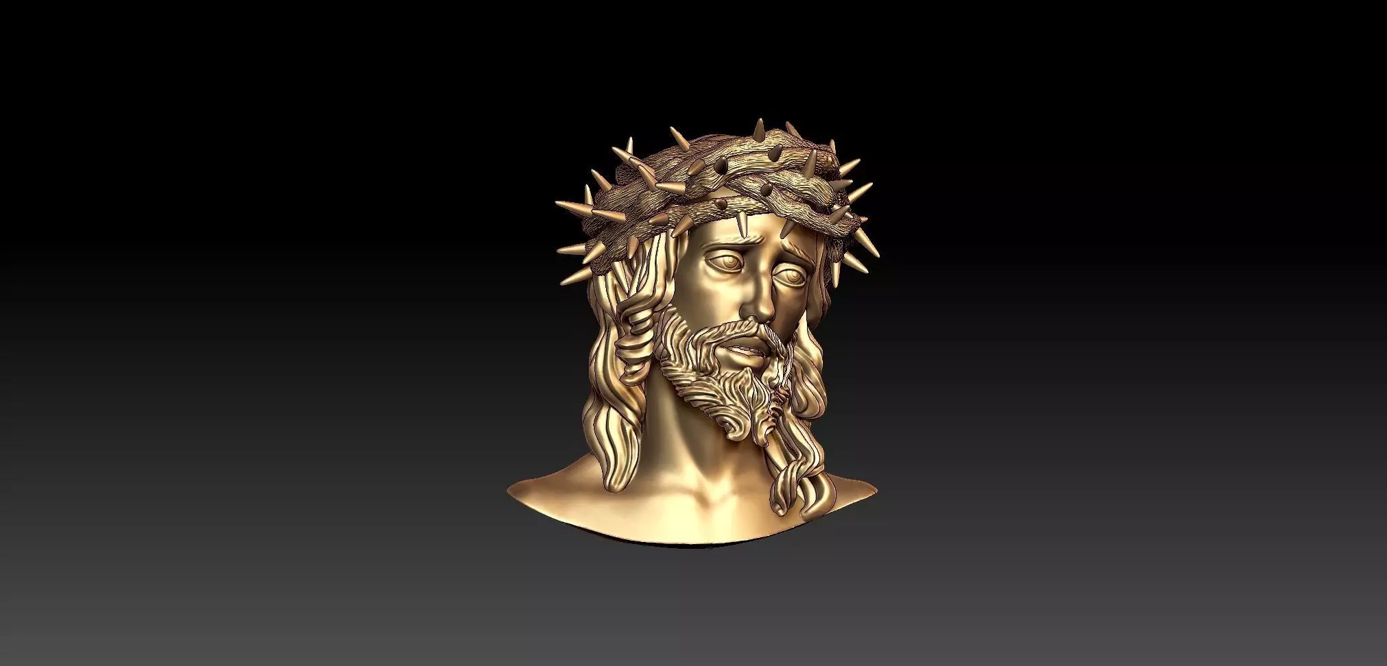 Jesus Head Pendant 3D print model_0