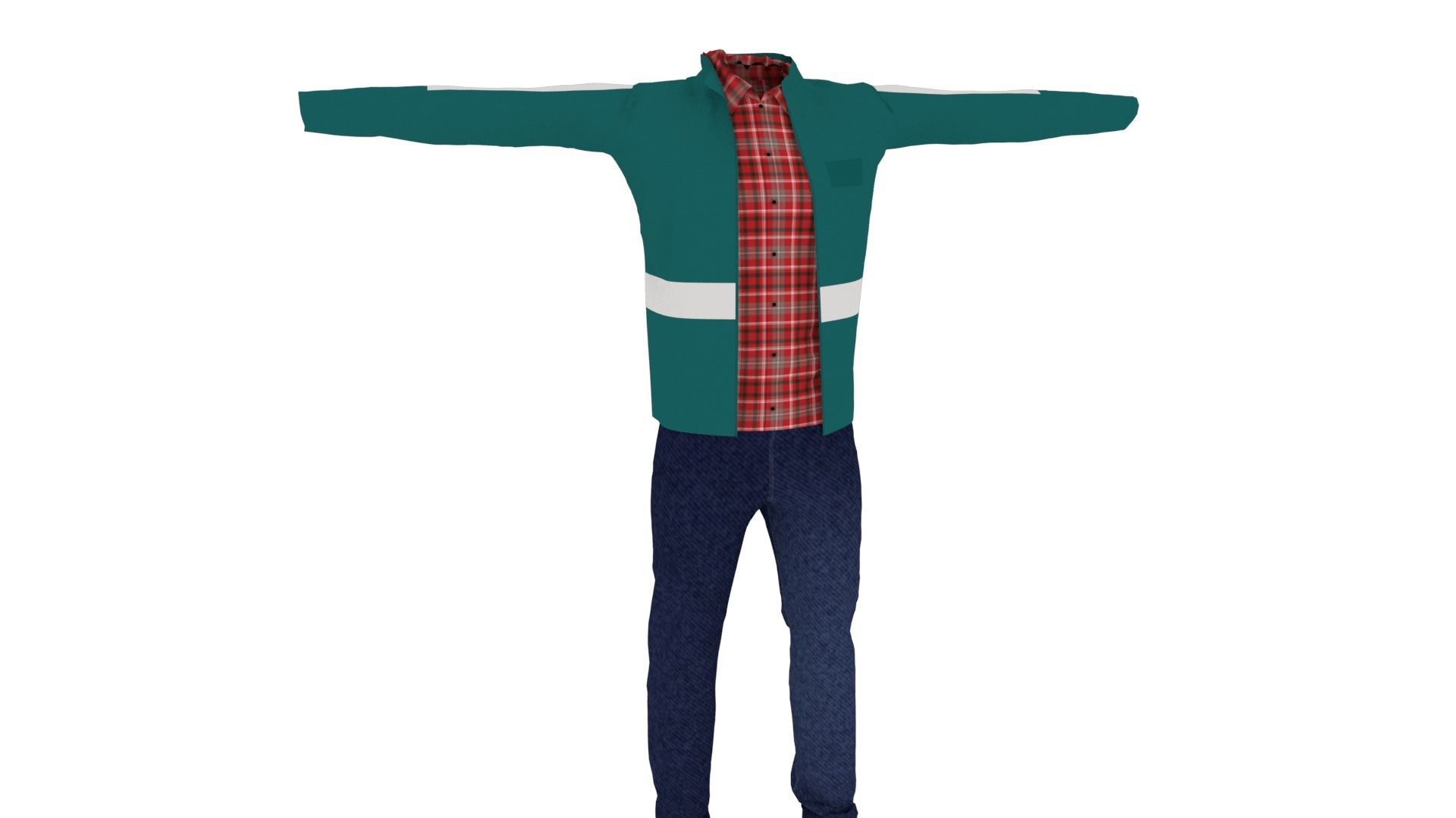 Man Outfit Low-poly 3D model_1