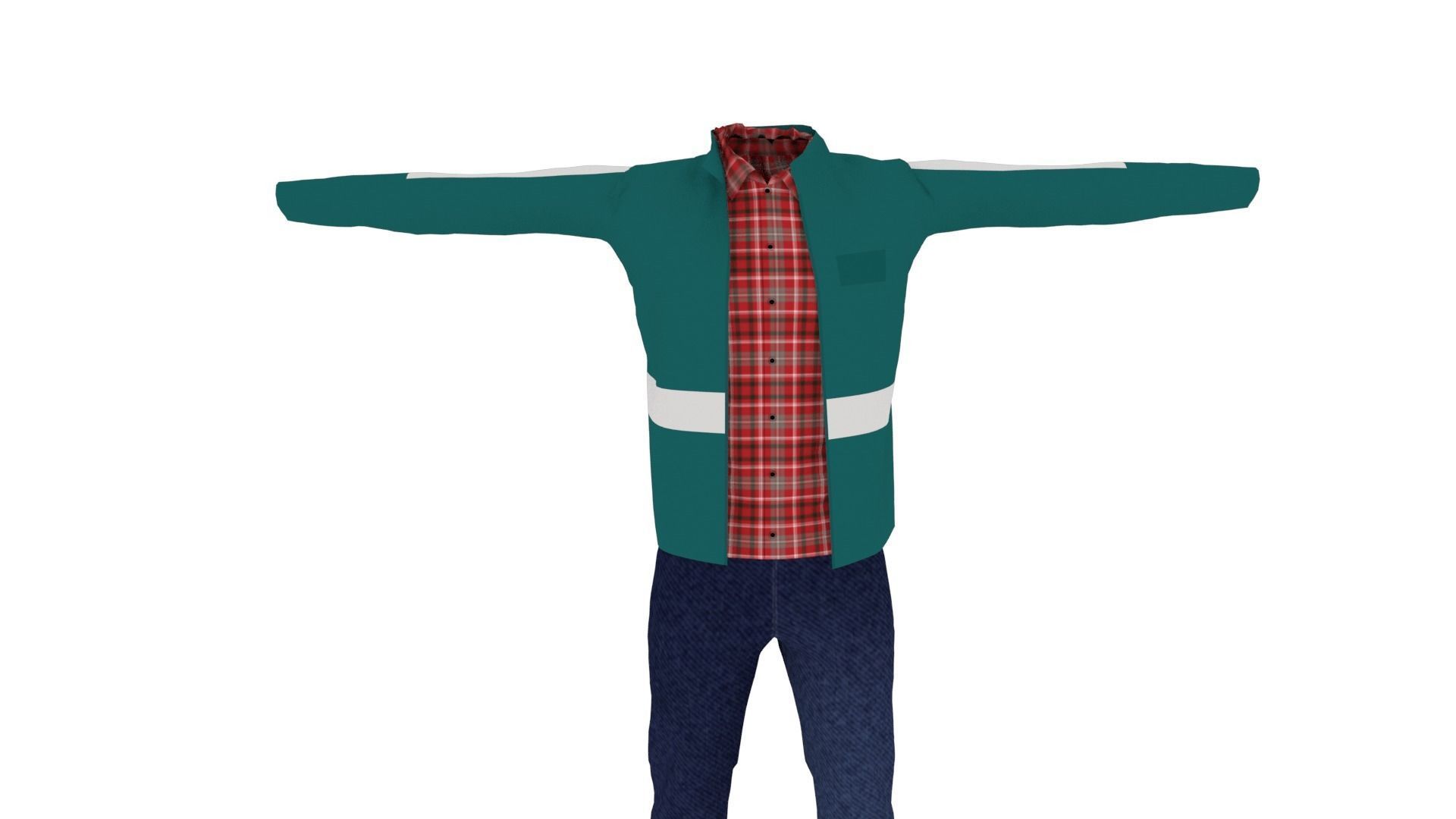 Man Outfit Low-poly 3D model_2