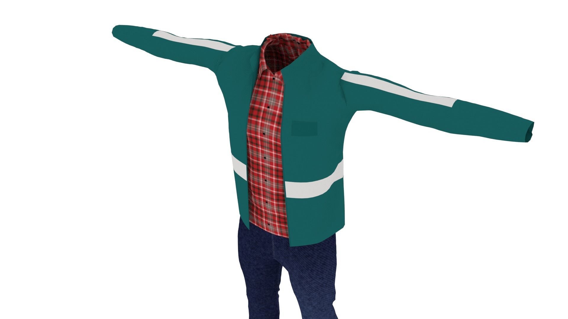 Man Outfit Low-poly 3D model_3