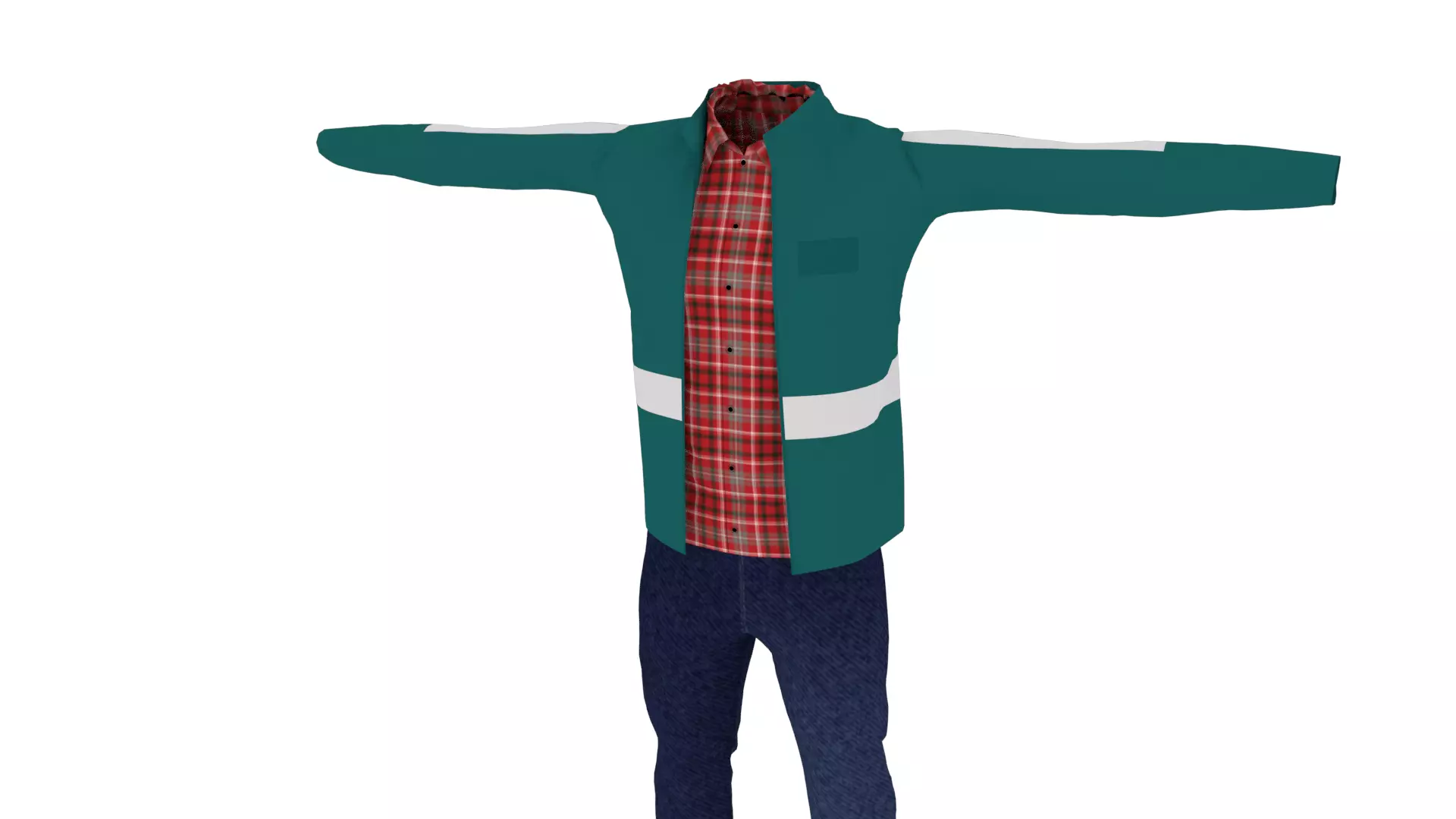 Man Outfit Low-poly 3D model_0