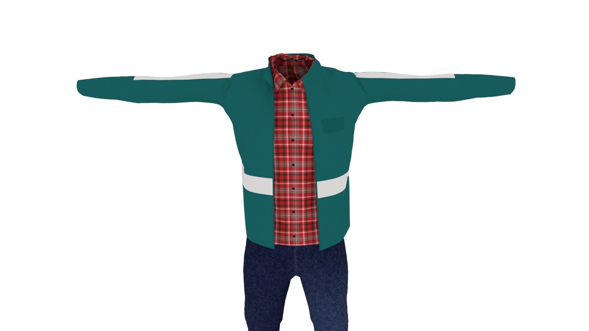 Man Outfit Low-poly 3D model_5
