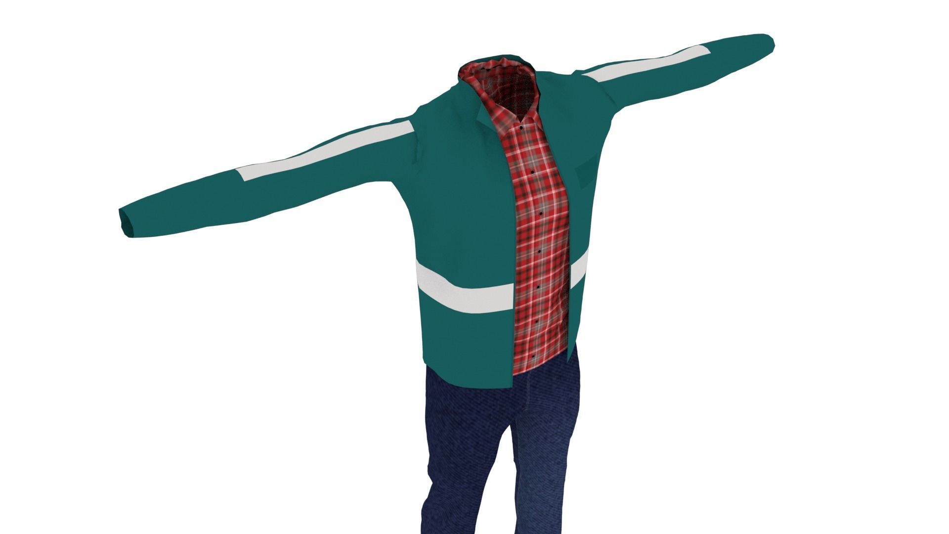 Man Outfit Low-poly 3D model_4