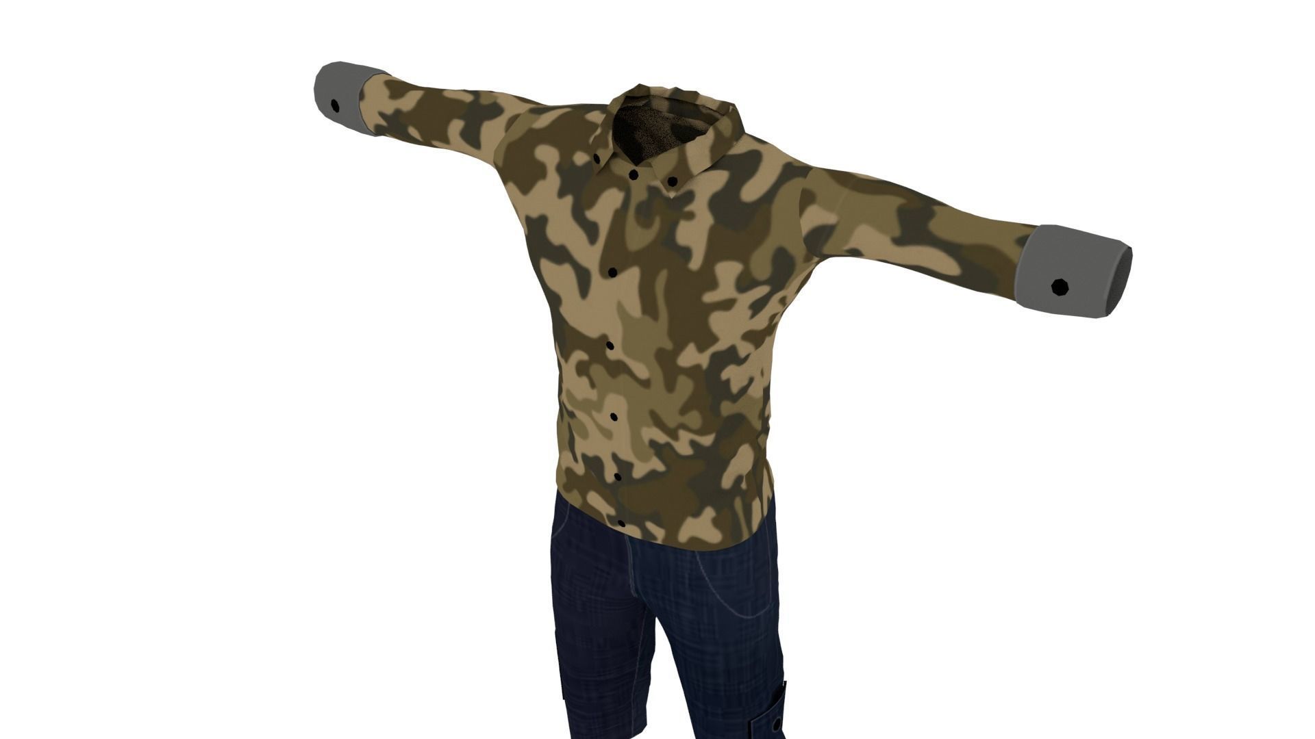 Man Outfit Low-poly 3D model_3