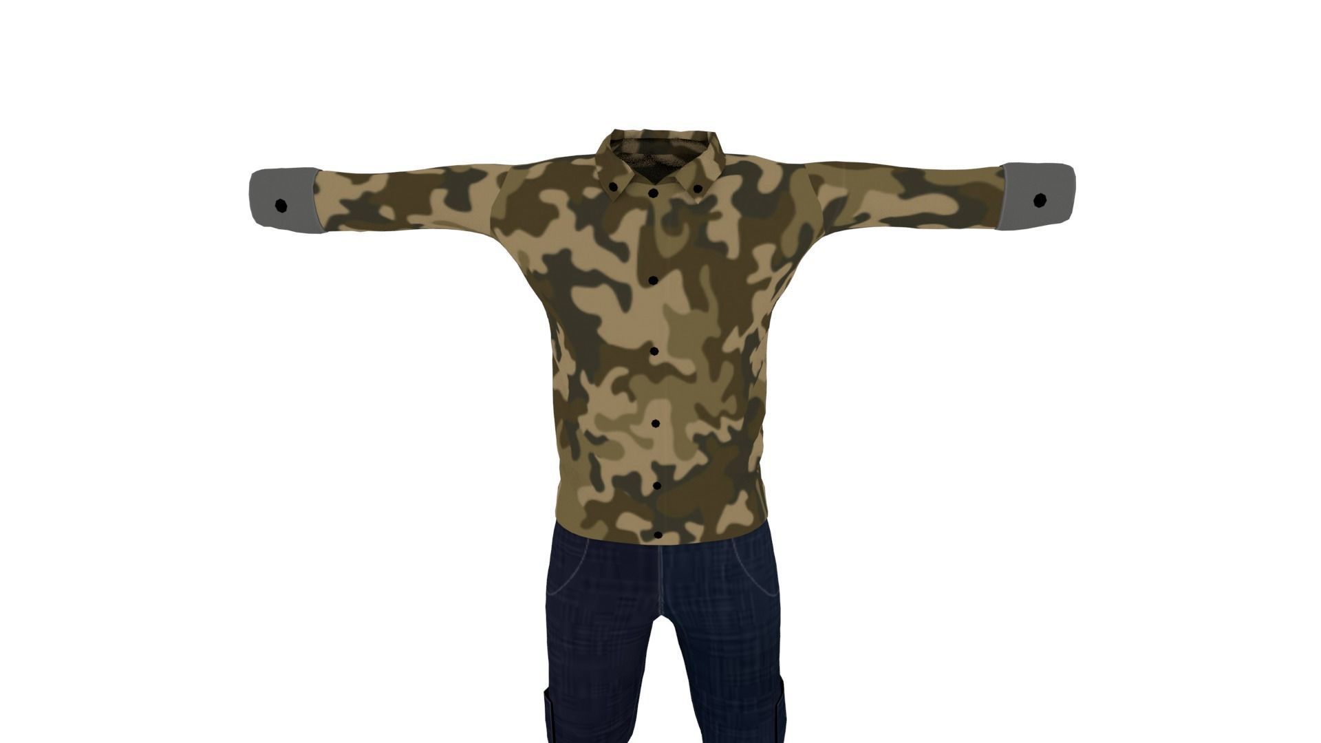 Man Outfit Low-poly 3D model_5