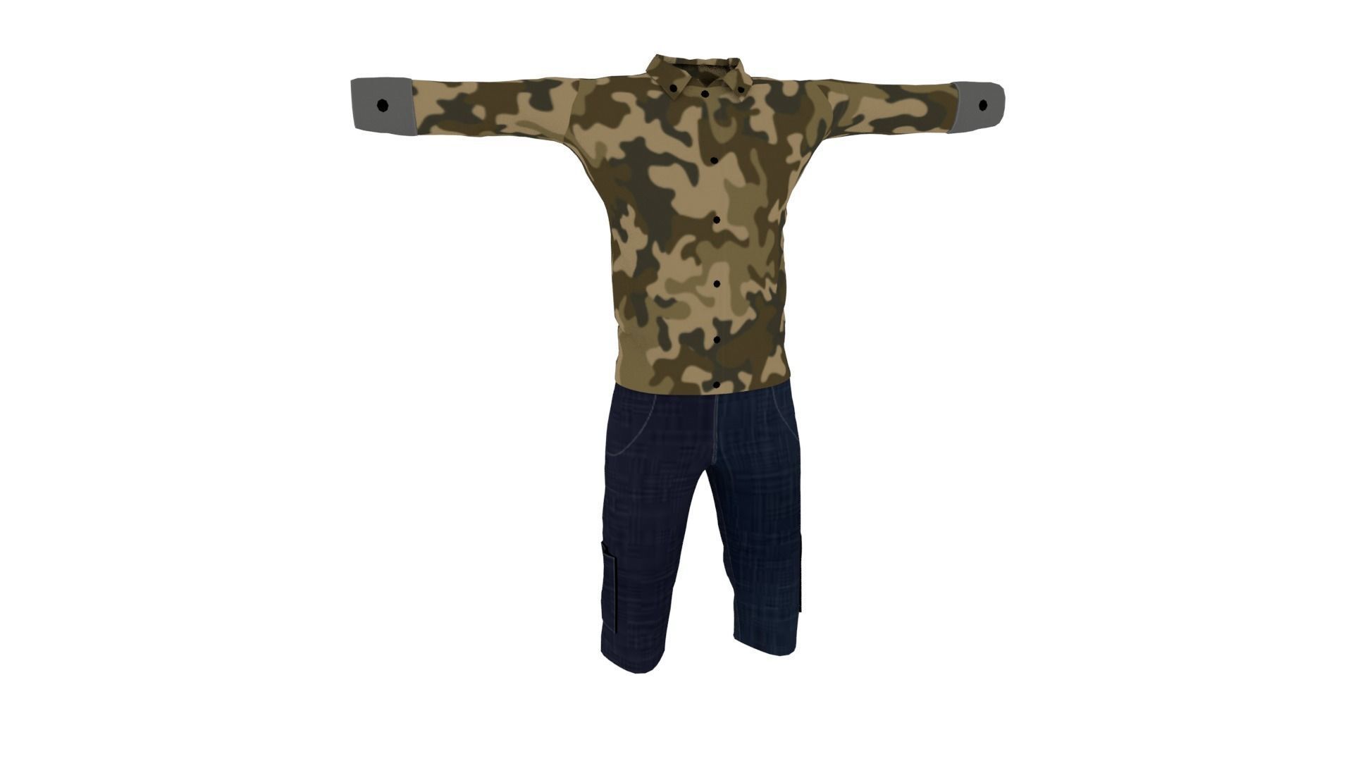 Man Outfit Low-poly 3D model_1