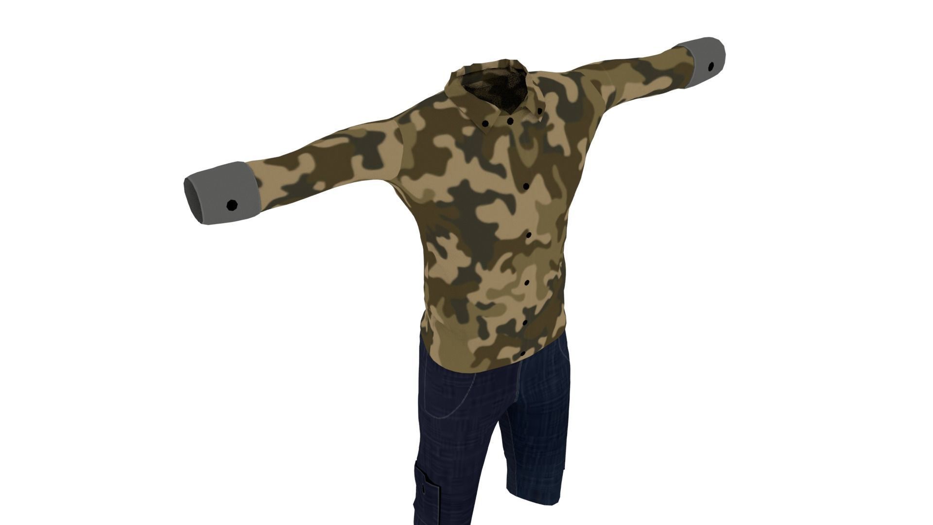 Man Outfit Low-poly 3D model_4