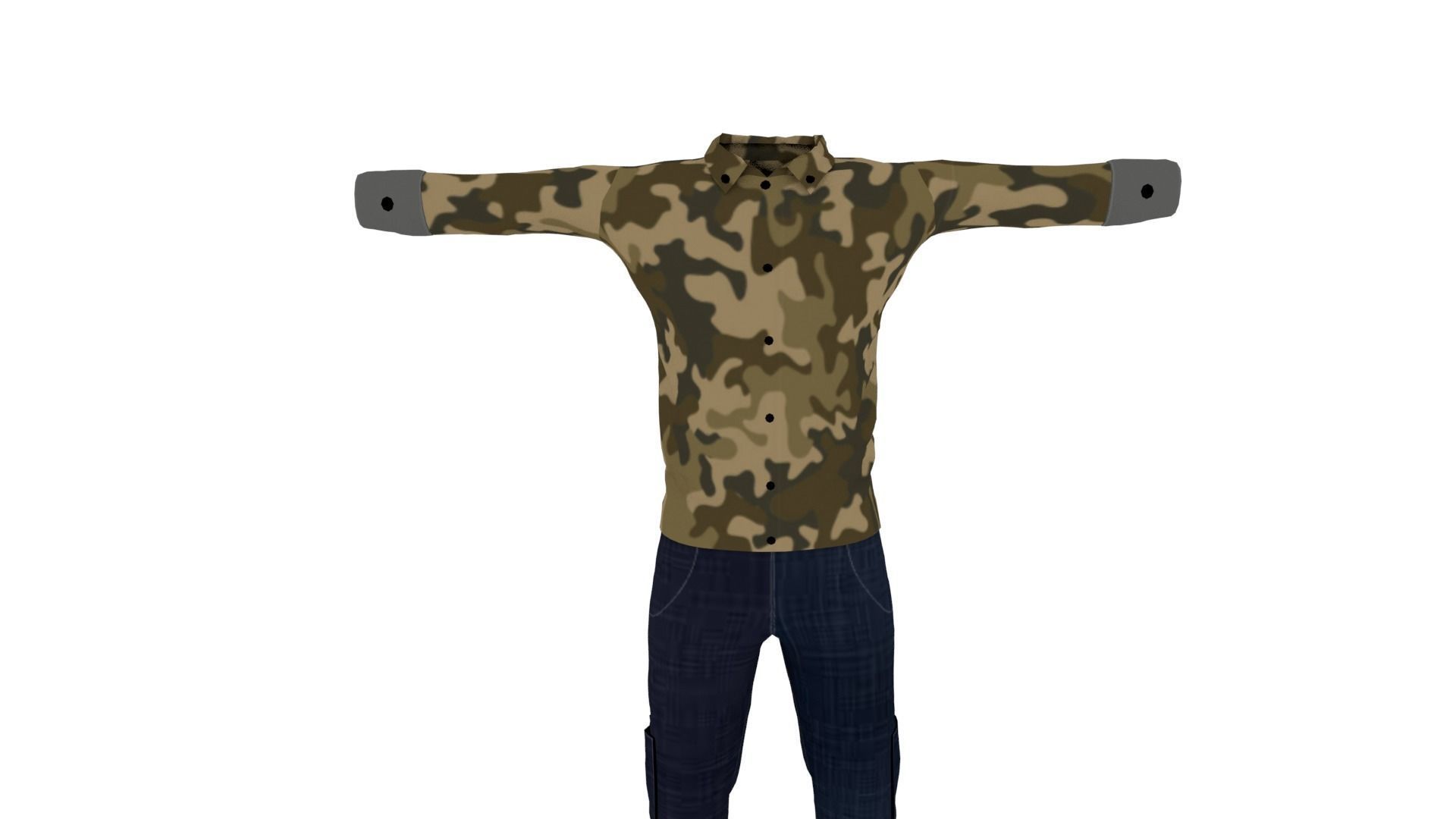 Man Outfit Low-poly 3D model_2