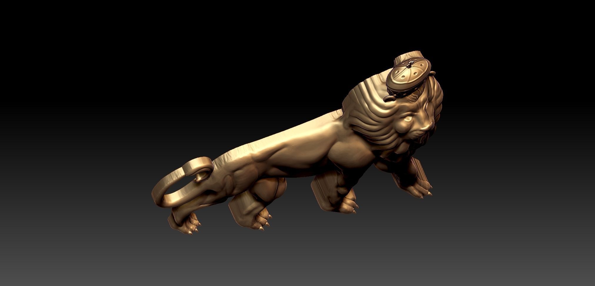crown lion Pendant 3D print model_6