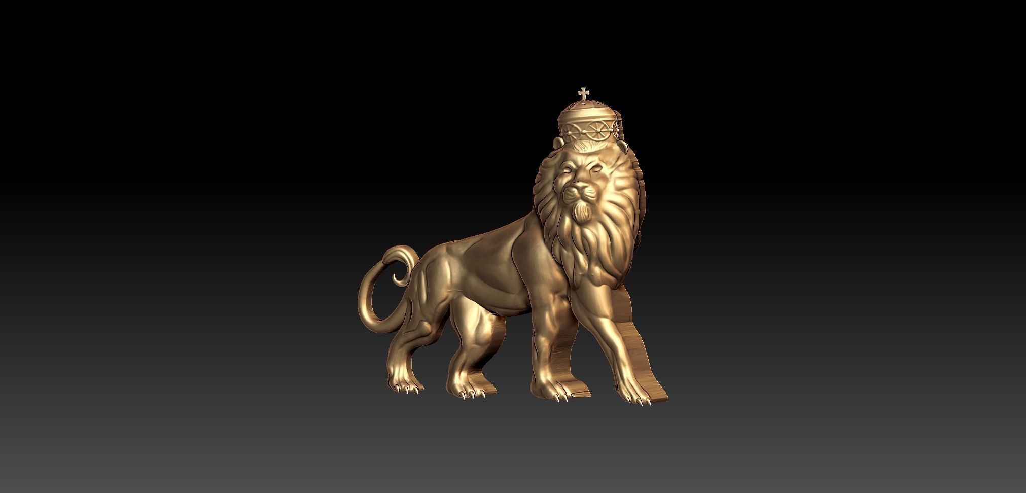 crown lion Pendant 3D print model_1
