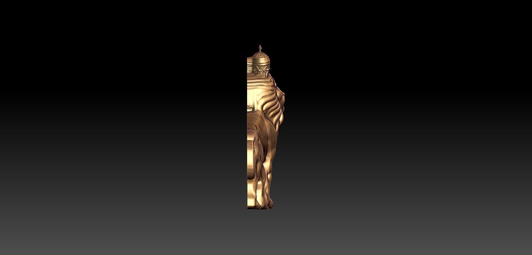 crown lion Pendant 3D print model_4