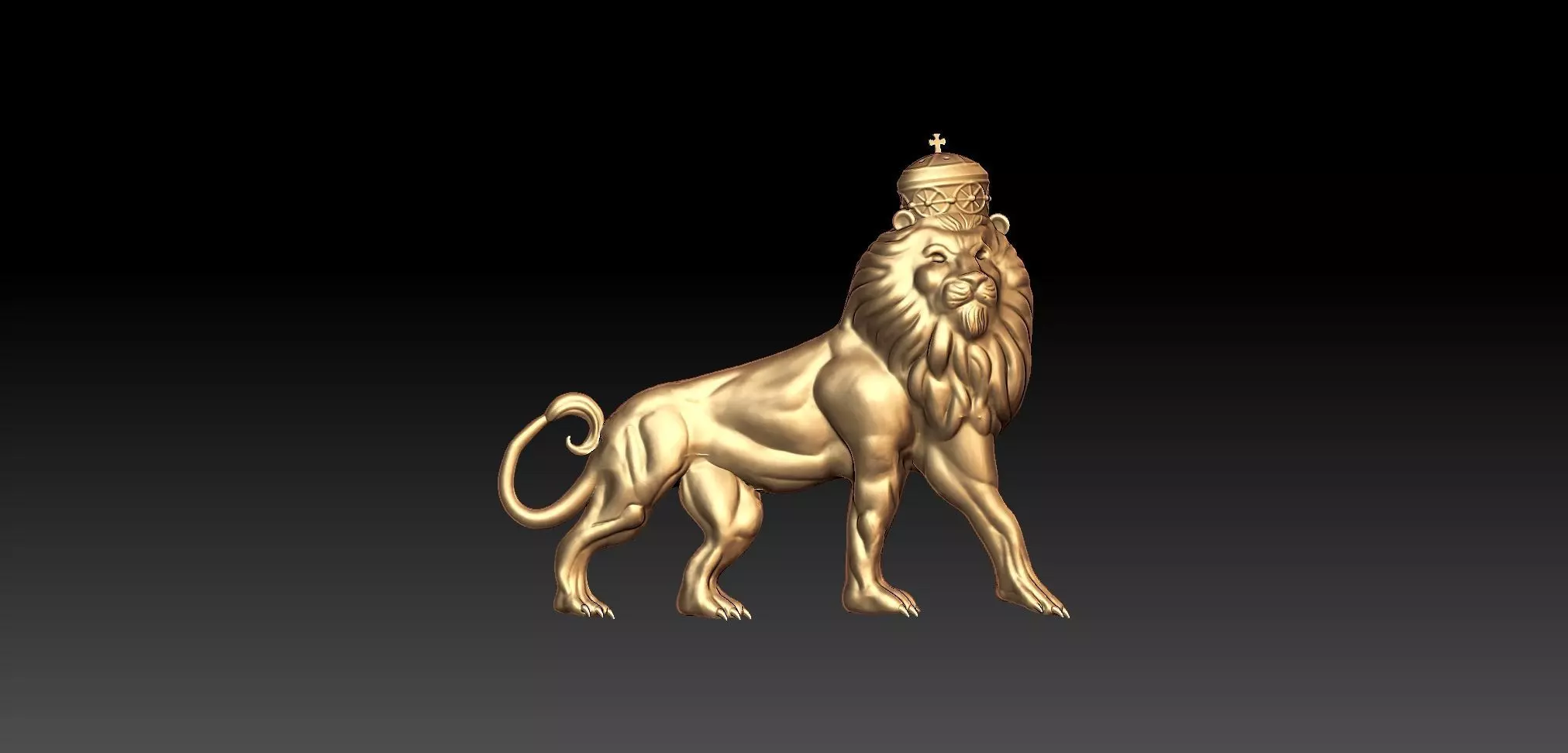 crown lion Pendant 3D print model_0