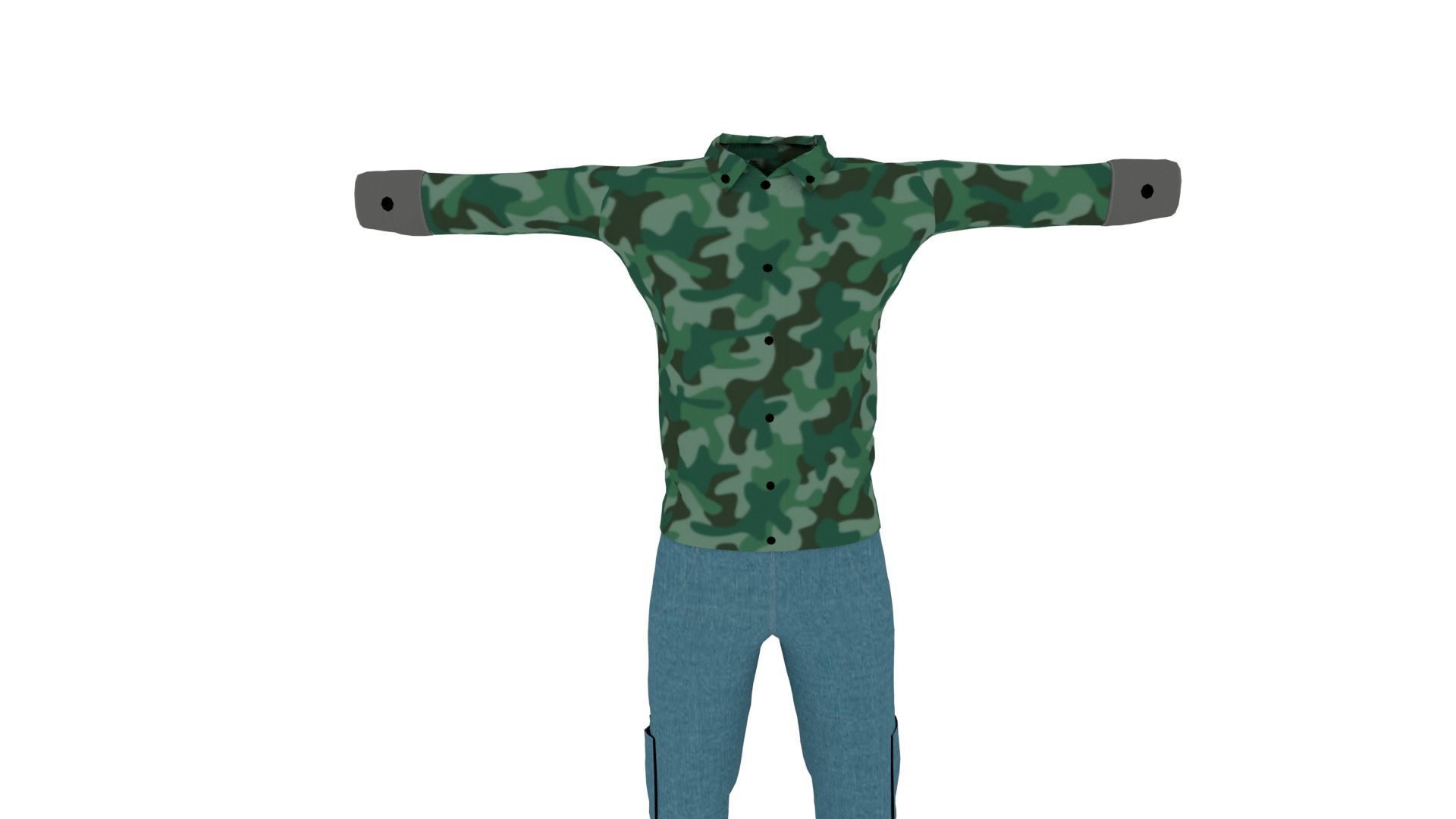 Man Outfit Low-poly 3D model_2