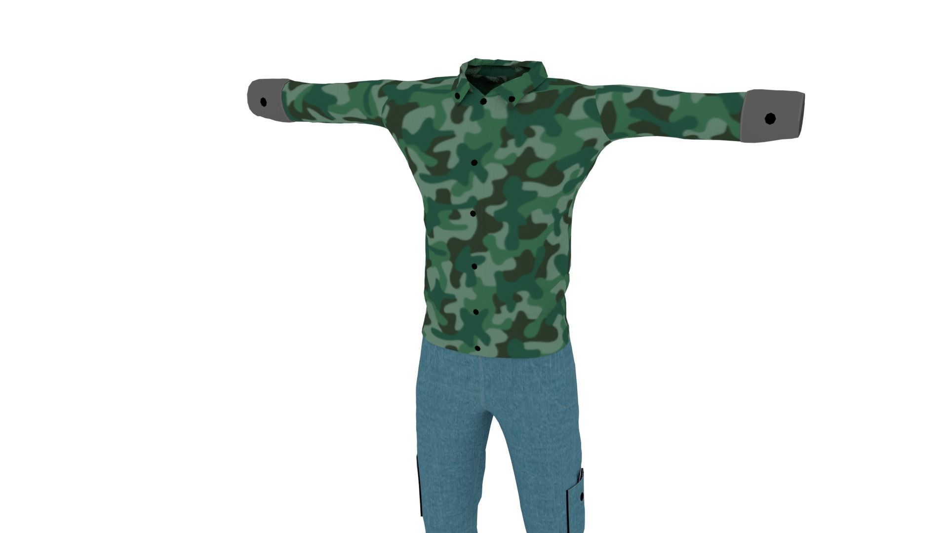 Man Outfit Low-poly 3D model_1
