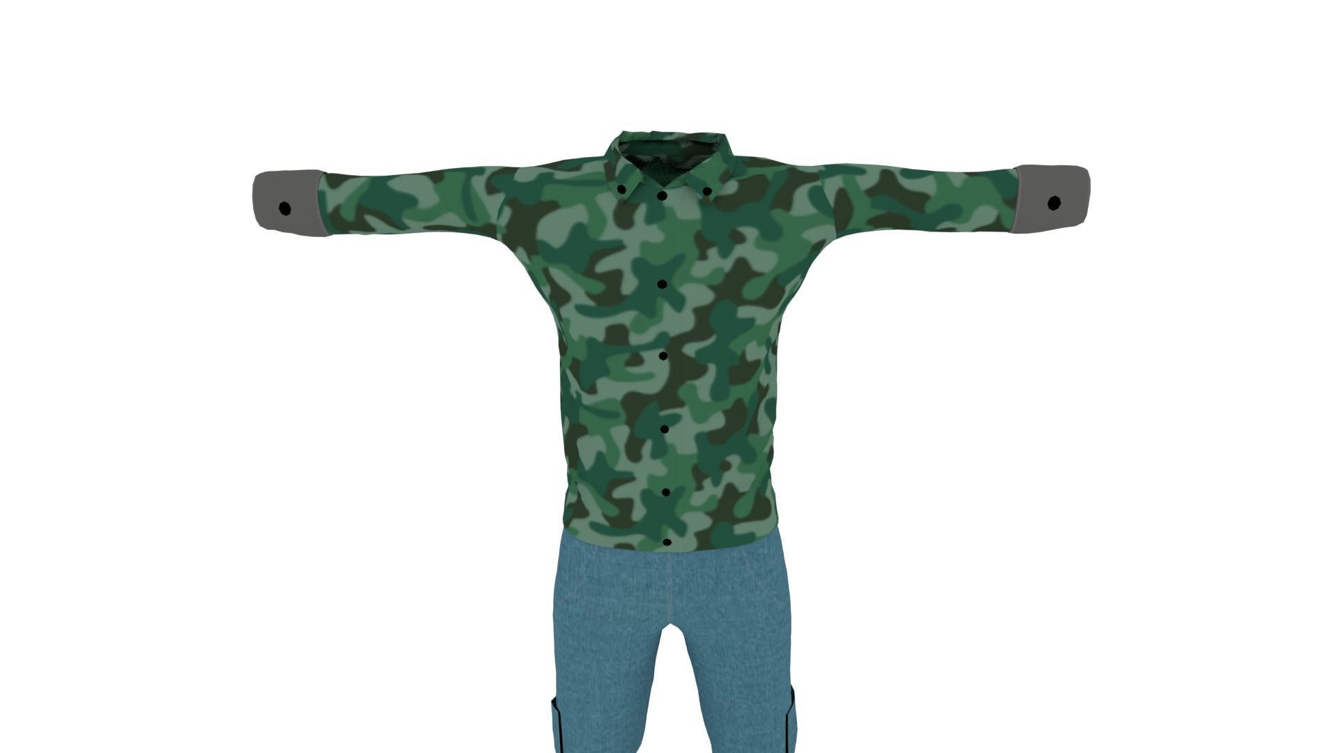 Man Outfit Low-poly 3D model_5