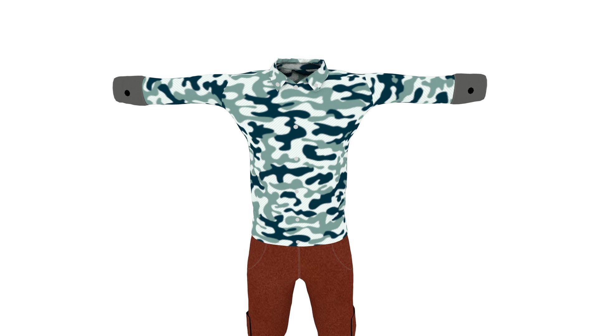 Man Outfit Low-poly 3D model_5
