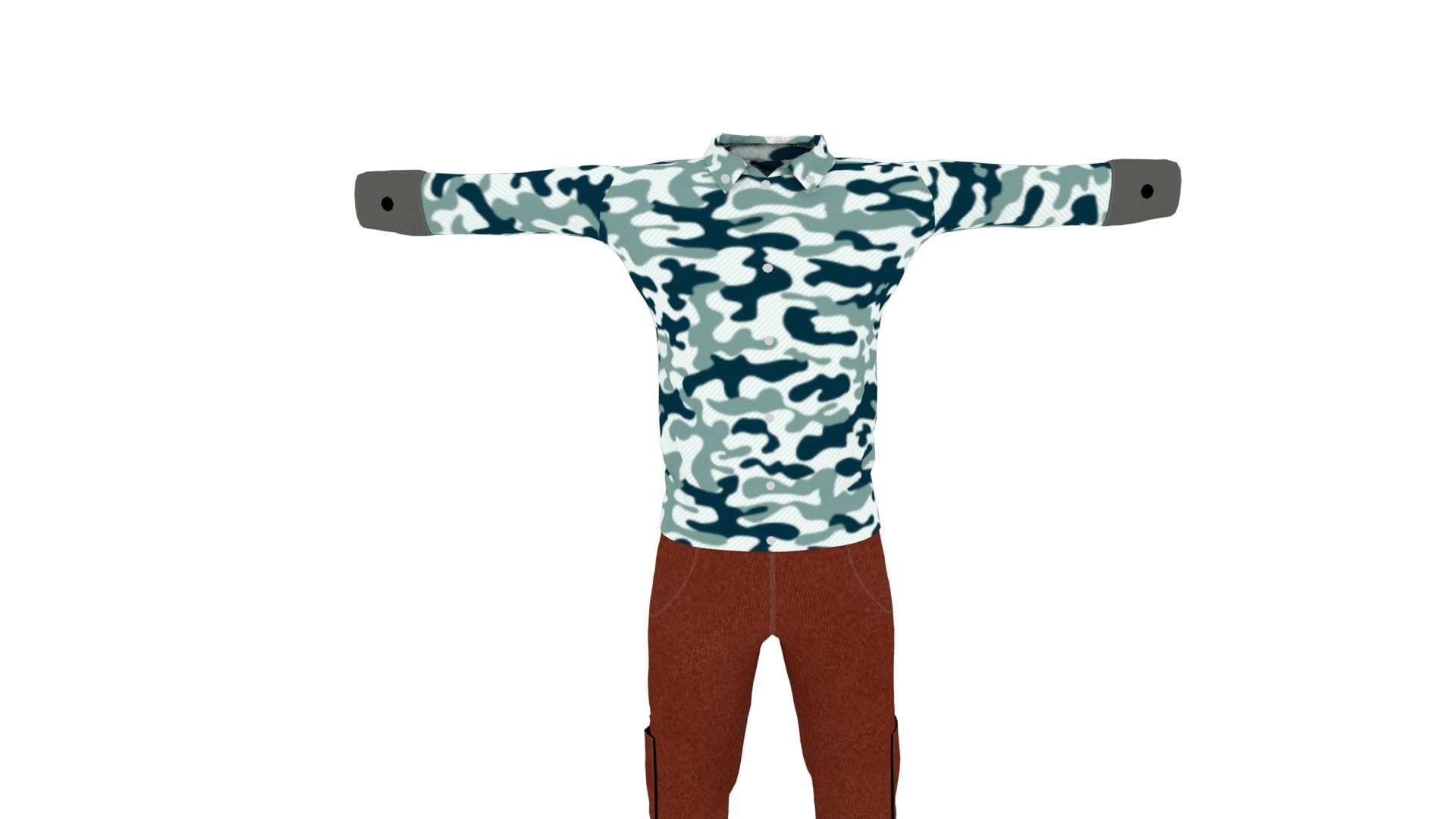 Man Outfit Low-poly 3D model_3